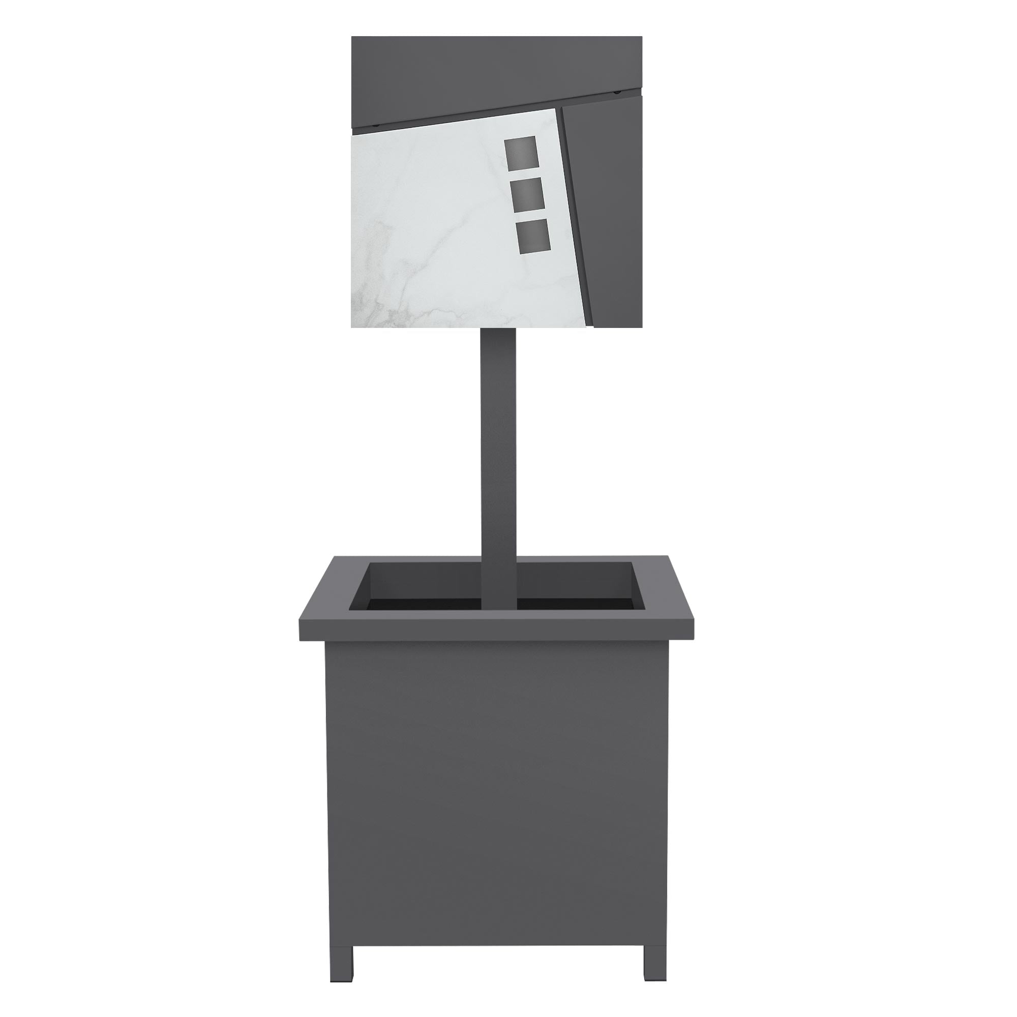 ECD Germany boîte aux lettres sur pied noir marbre 120 cm