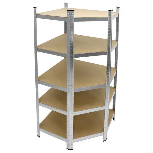 ECD Germany Atelier étagère angle 180x70x40 cm argent 750kg