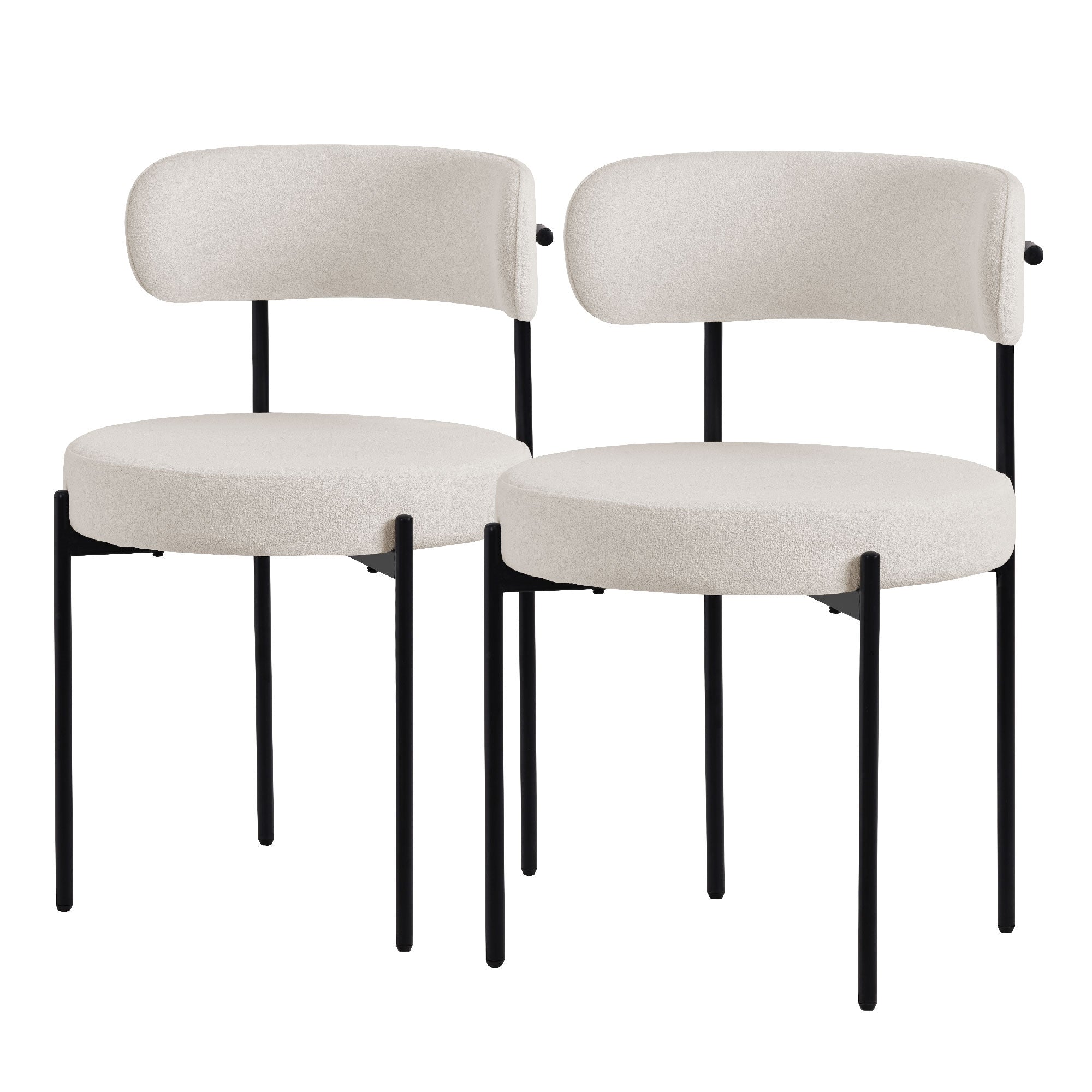 ECD Germany ML-Design lot 2 chaises bouclette marron 53x50x78