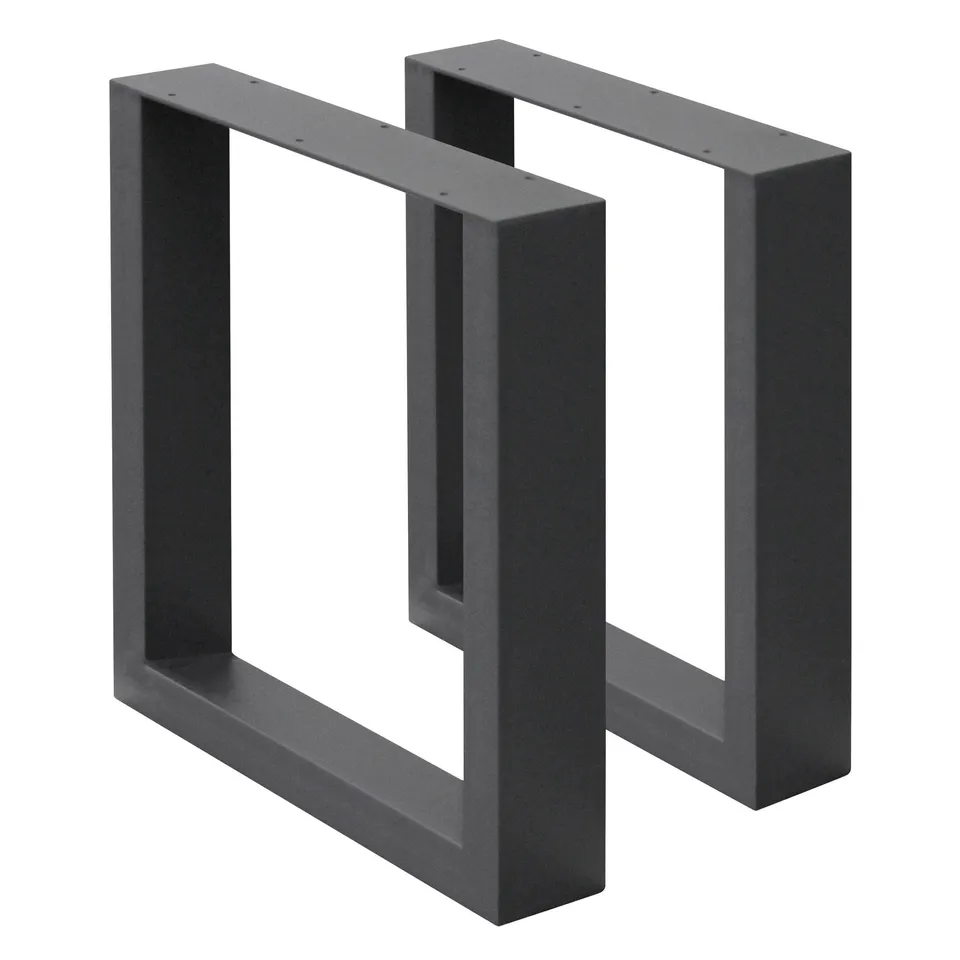 ECD Germany Garten pieds de table acier anthracite 40x43 cm lot 2