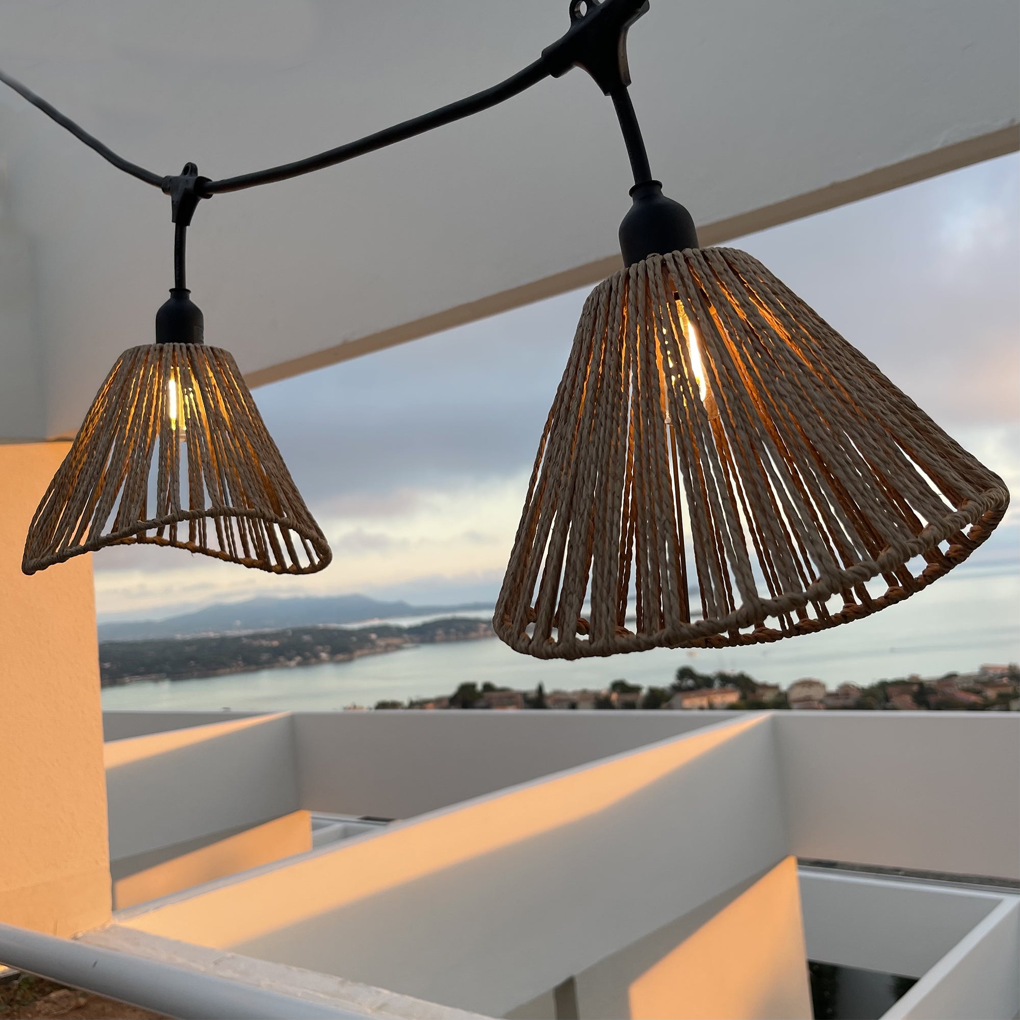 Red Deco Raffy Light guirlande 6m corde 7 ampoules E27