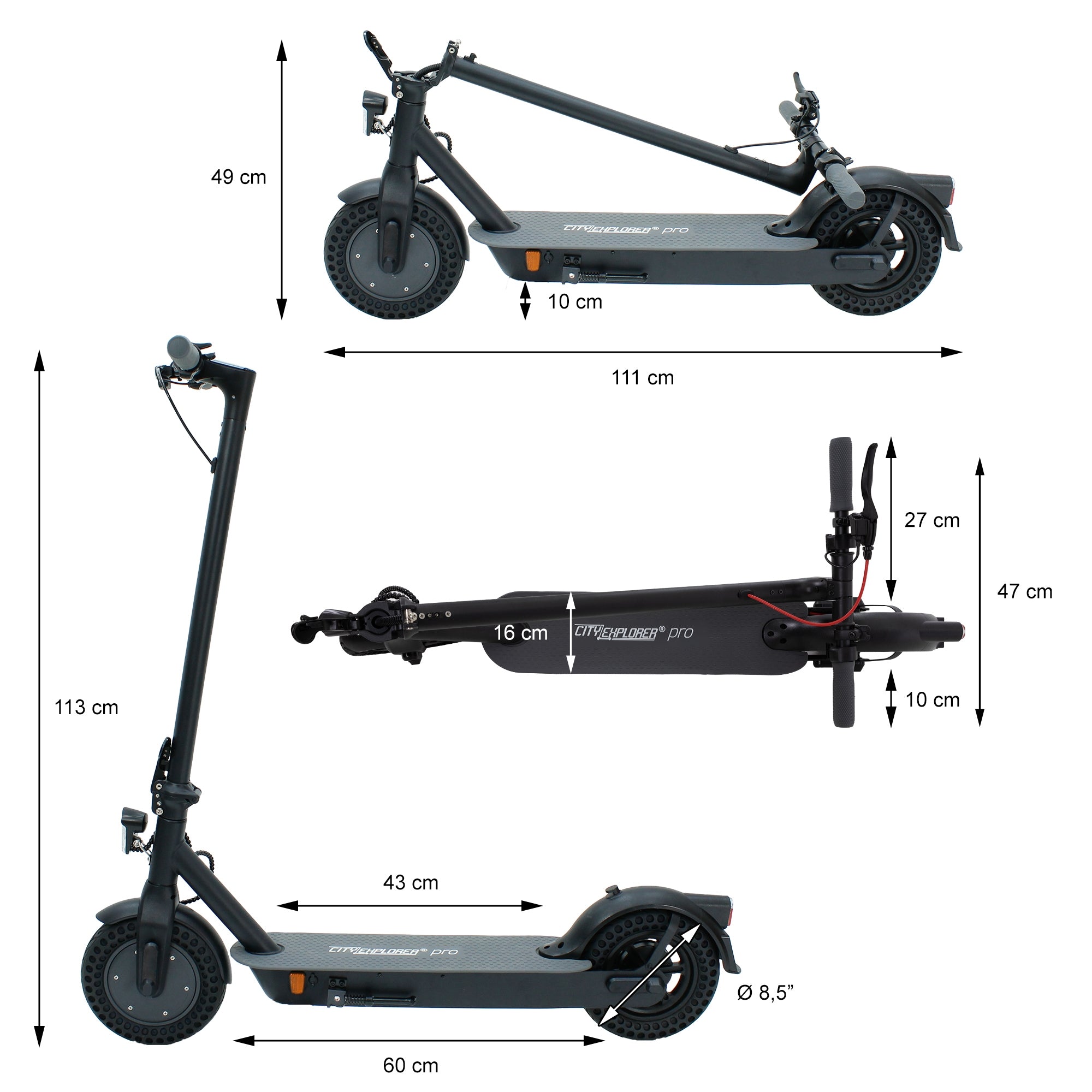 ECD Germany City Explorer Pro trottinette électrique 350W 40km