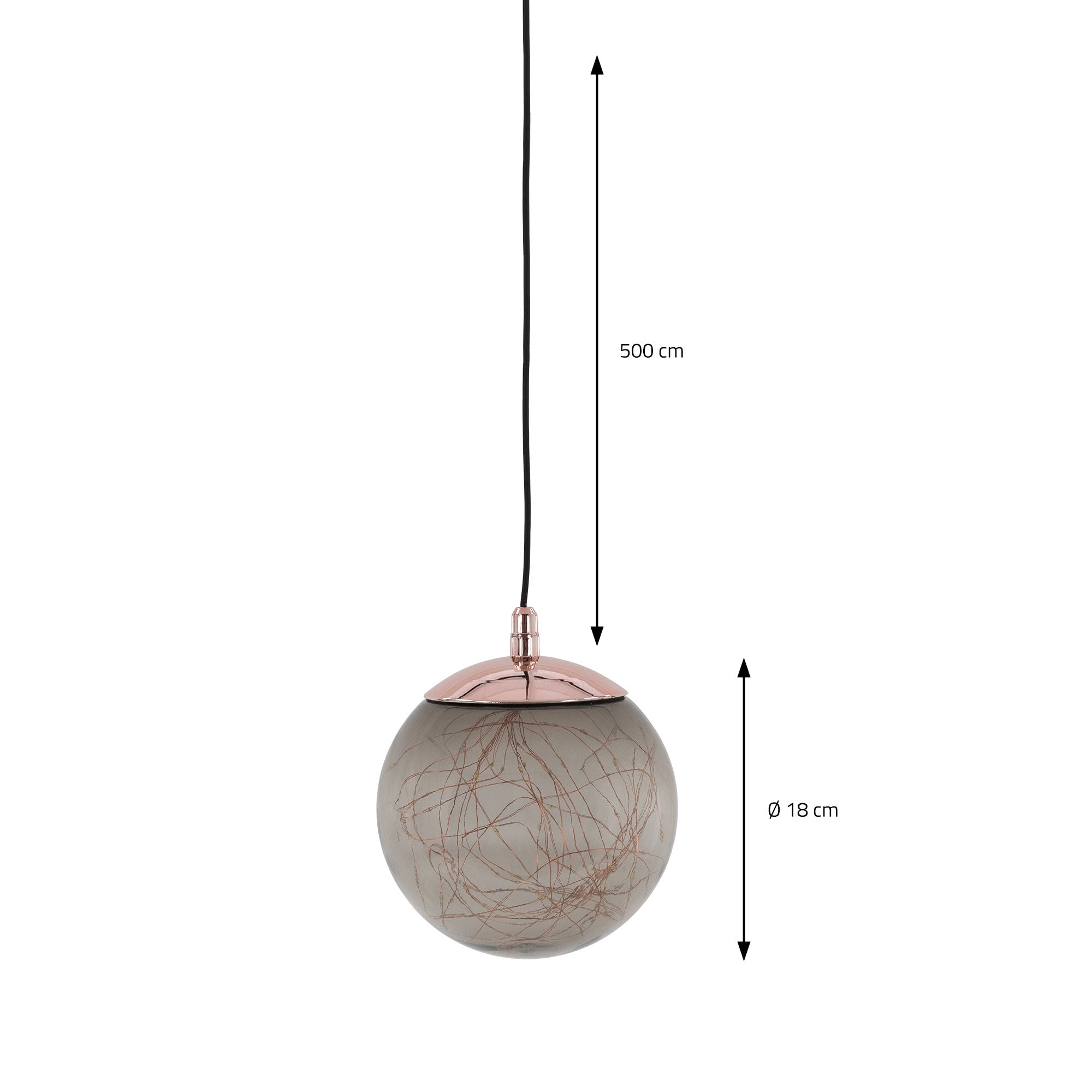 ECD Germany Boule de Noël LED verre gris 18 cm