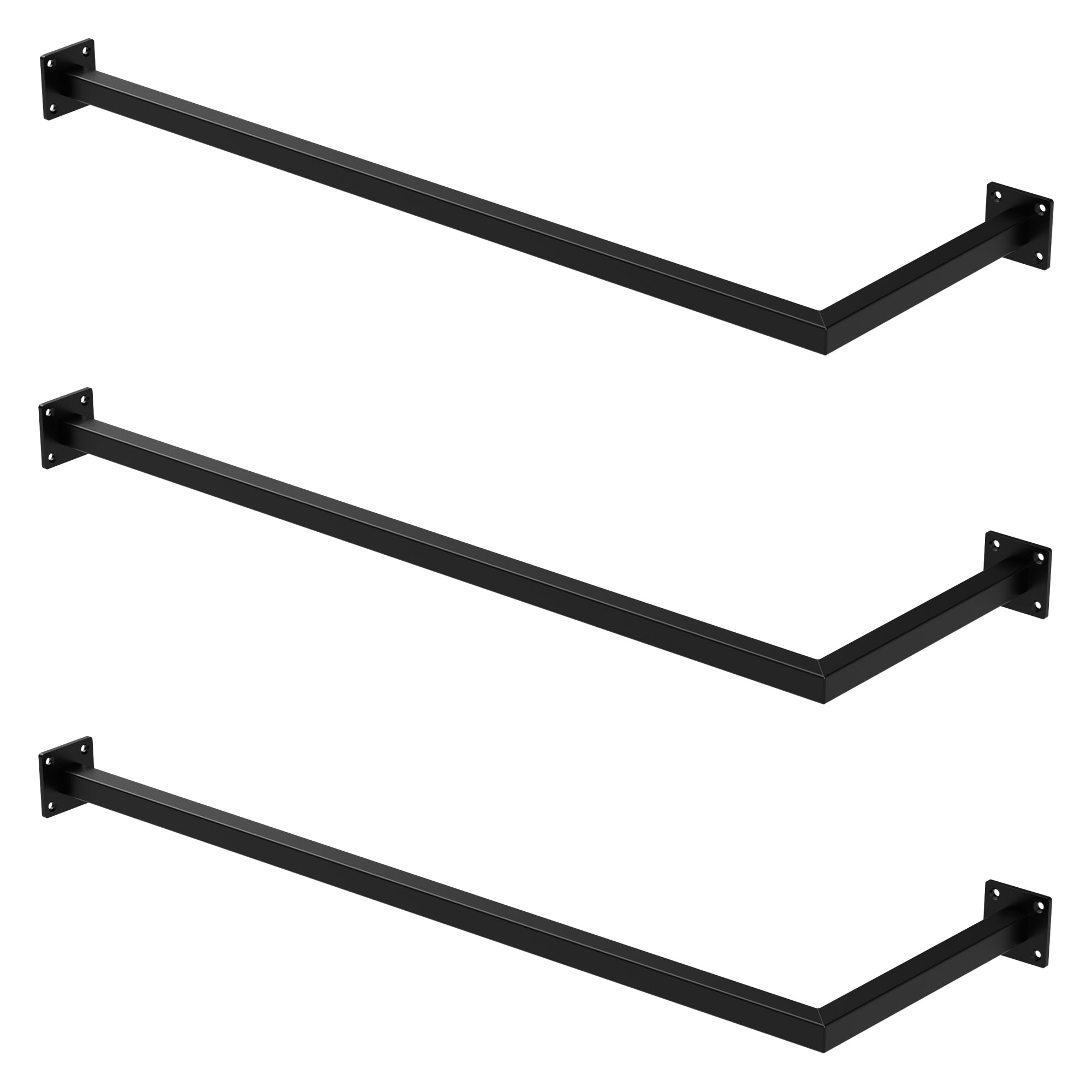 ECD Germany Möbel ML-Design portant mural noir 30x90 cm lot de 3