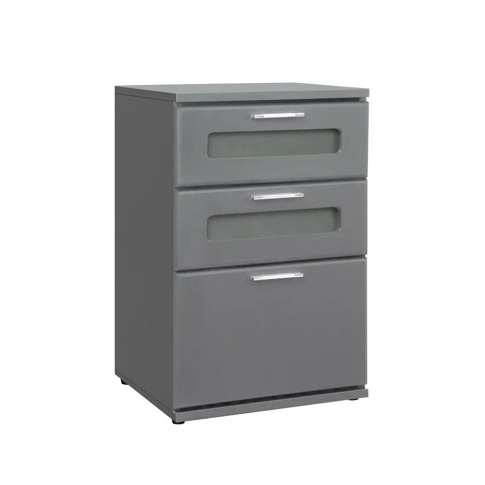 ECD Germany Möbel table de nuit gris 40x60x38 3 tiroirs