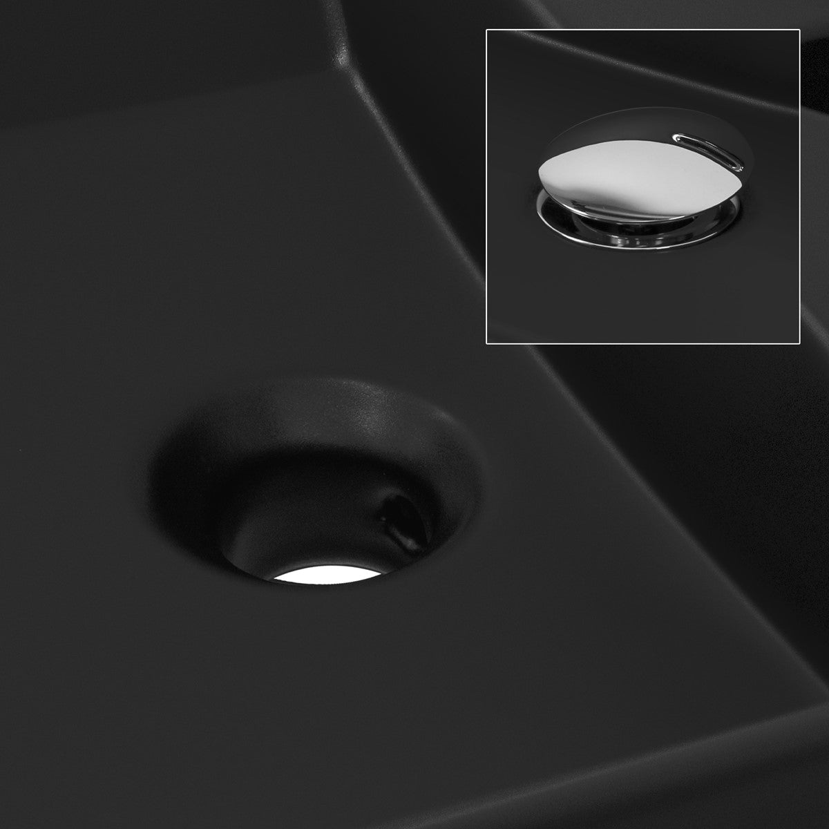 ECD Germany Sanitär lavabo céramique noir 51,5 cm avec bonde
