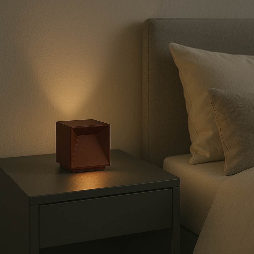 Red Deco Cubox lampe sans fil aluminium corten H10cm LED