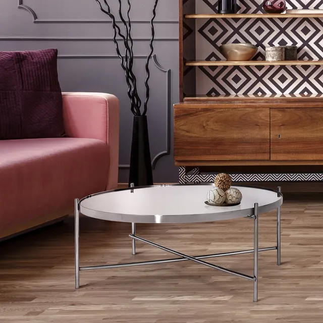 WOMO-DESIGN Tucson table basse ronde 75x35 cm verre
