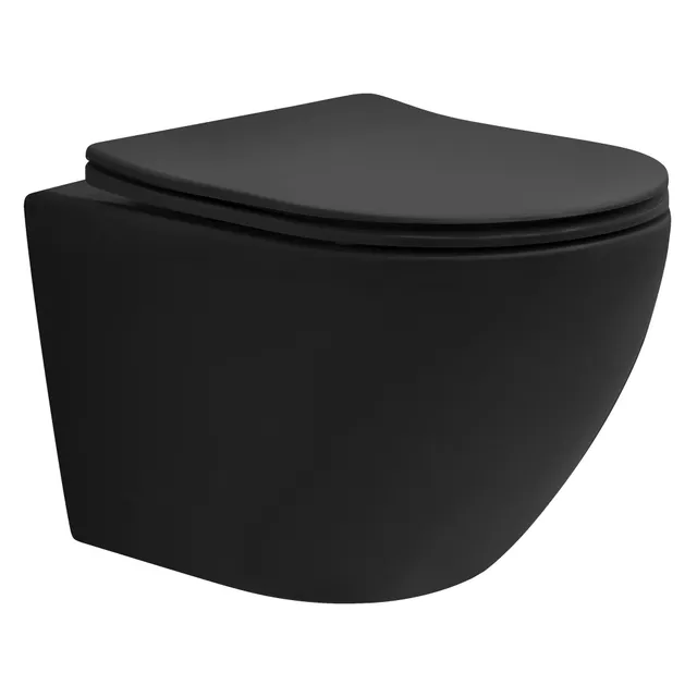 ECD Germany Luxebath WC suspendu céramique noir mat 49 cm court