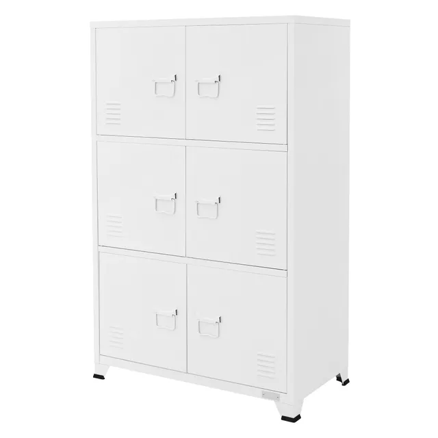 ECD Germany Werkstatt armoire bureau acier blanc 75x40x120 cm