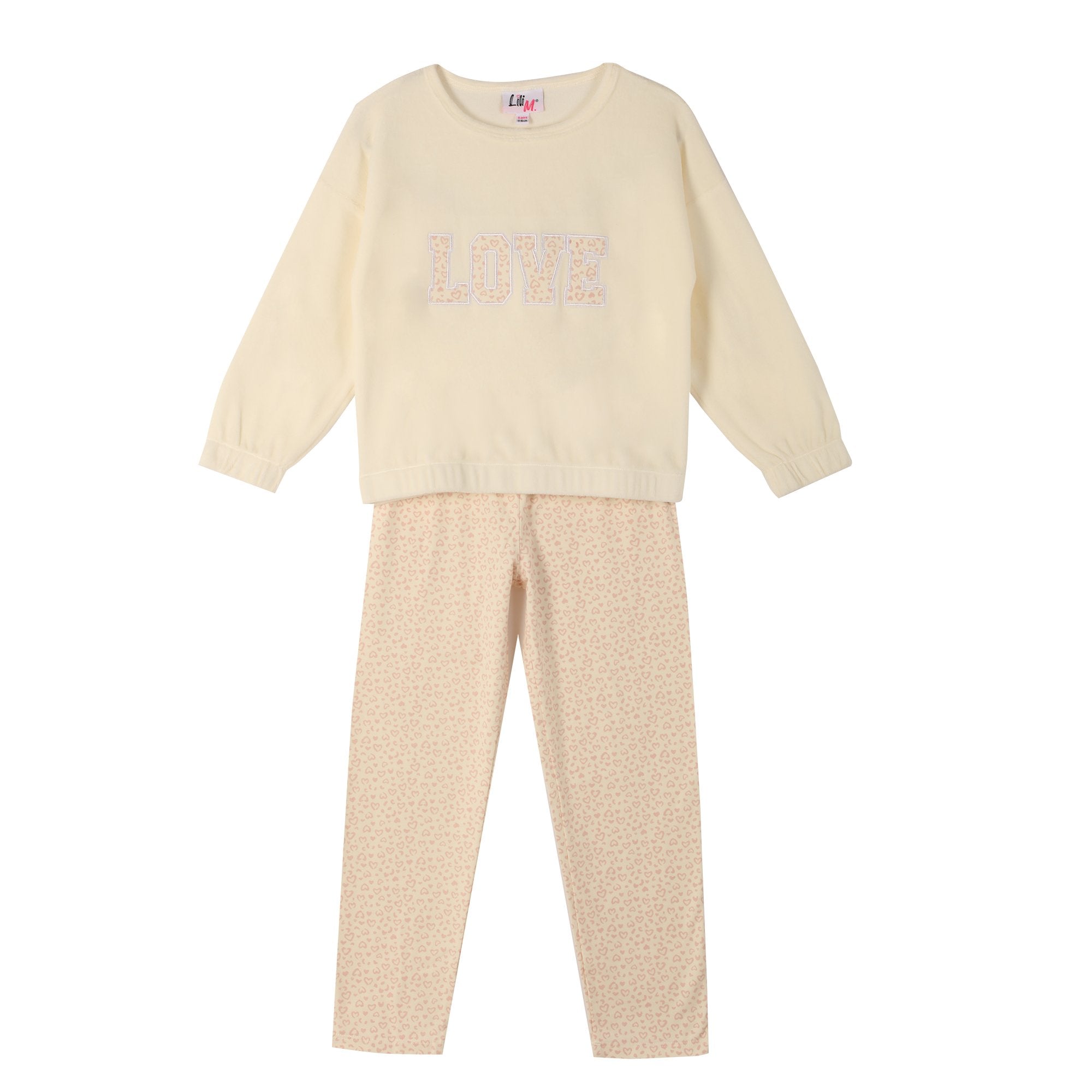 Pyjama enfant velours blanc vêtement nuit doux 04A-12A