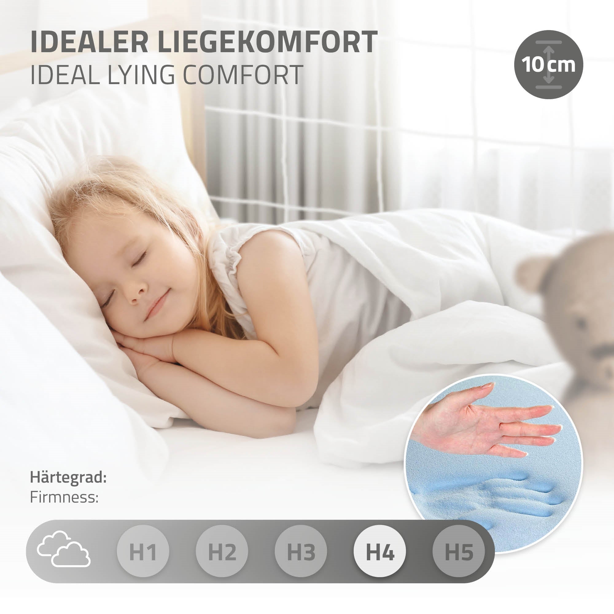 ECD Germany Kinder lit but de foot 90x200 matelas 10 cm pin