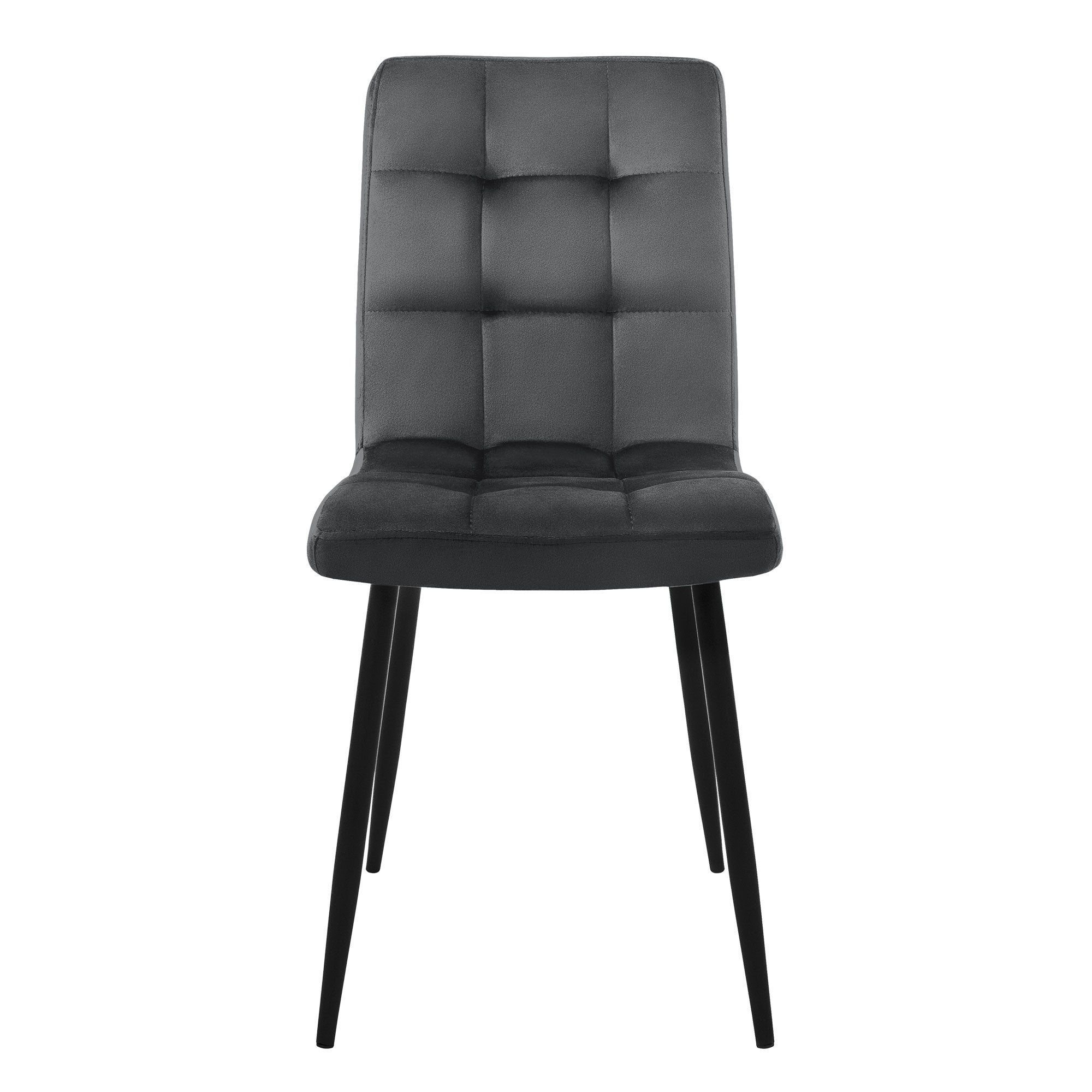 ECD Germany Möbel lot 4 chaises velours anthracite matelassées