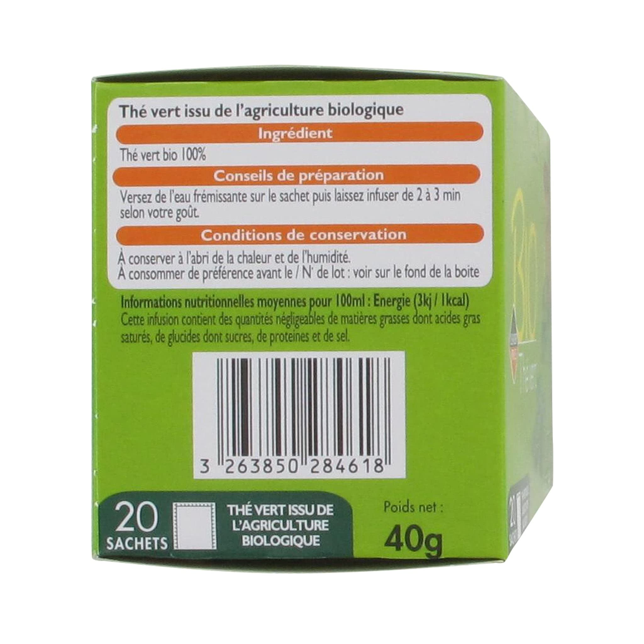 Leader Price Thé vert Bio lot 10x40g