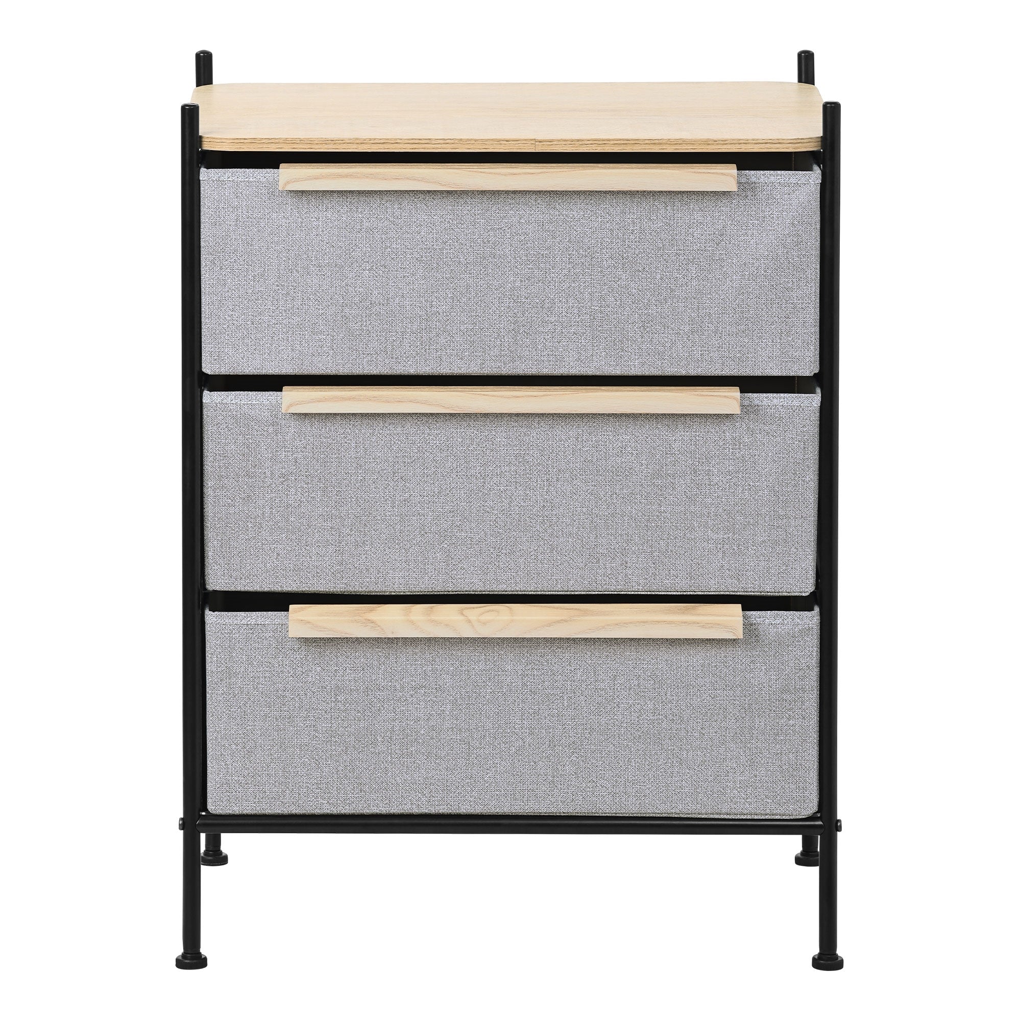 ML-Design commode 58x78 cm chêne 3 tiroirs tissu