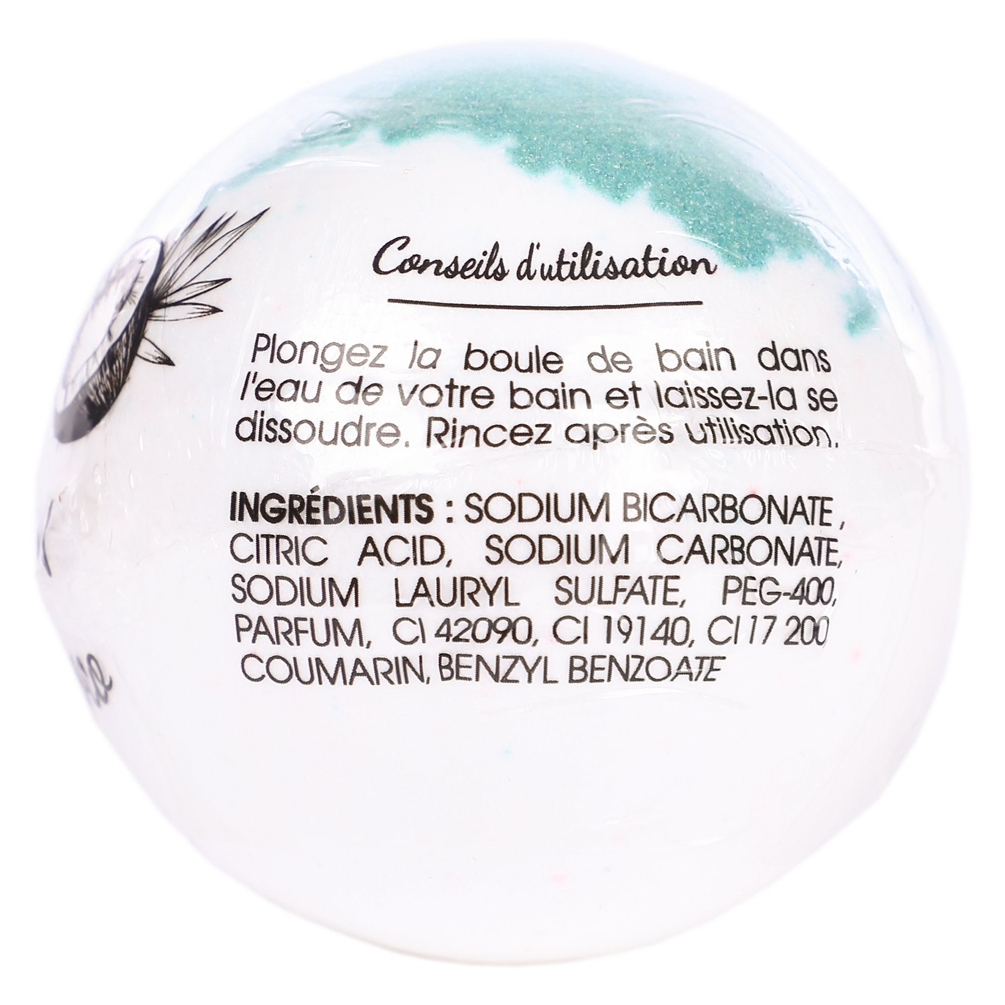 Stokomani Bombe de Bain Noix de Coco Boule Effervescente