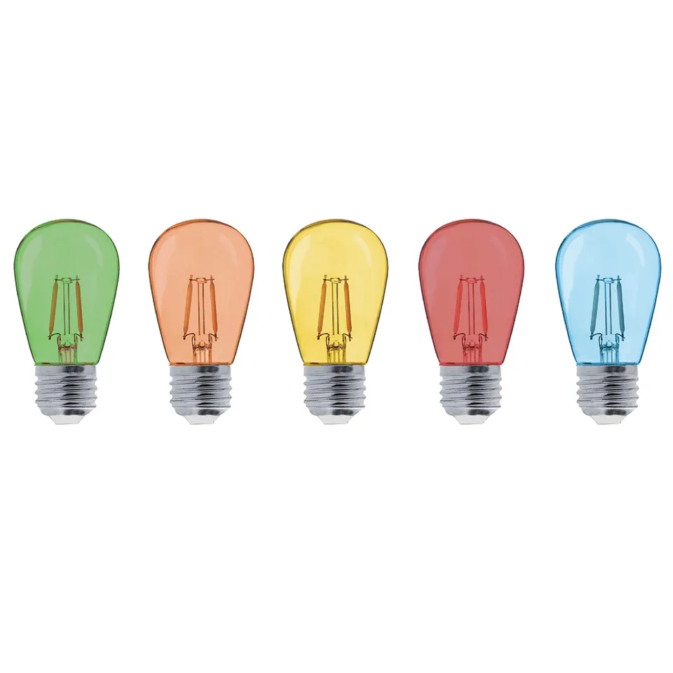 Red Deco Party Bulb Color lot 5 ampoules LED E27 multicolore H7cm