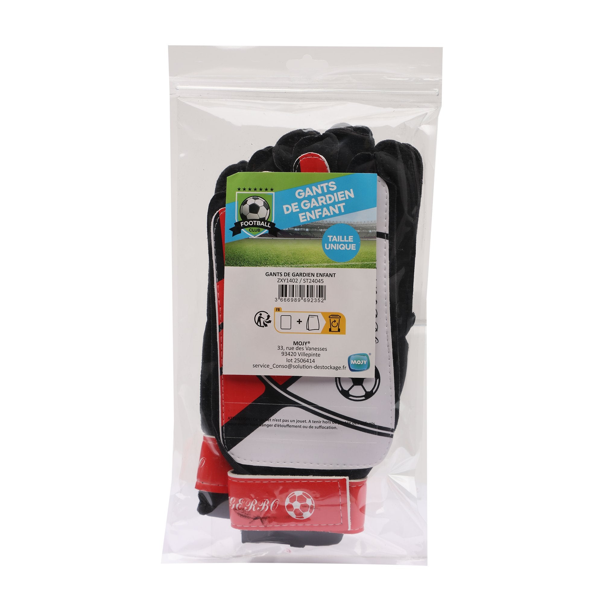 Gants de gardien enfant rouge football sport