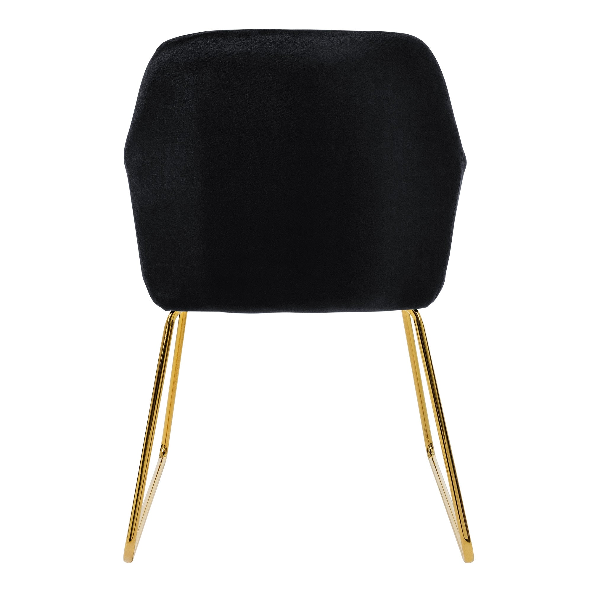 ECD Germany Chaise Velours Noir Accoudoirs Doré 6pcs