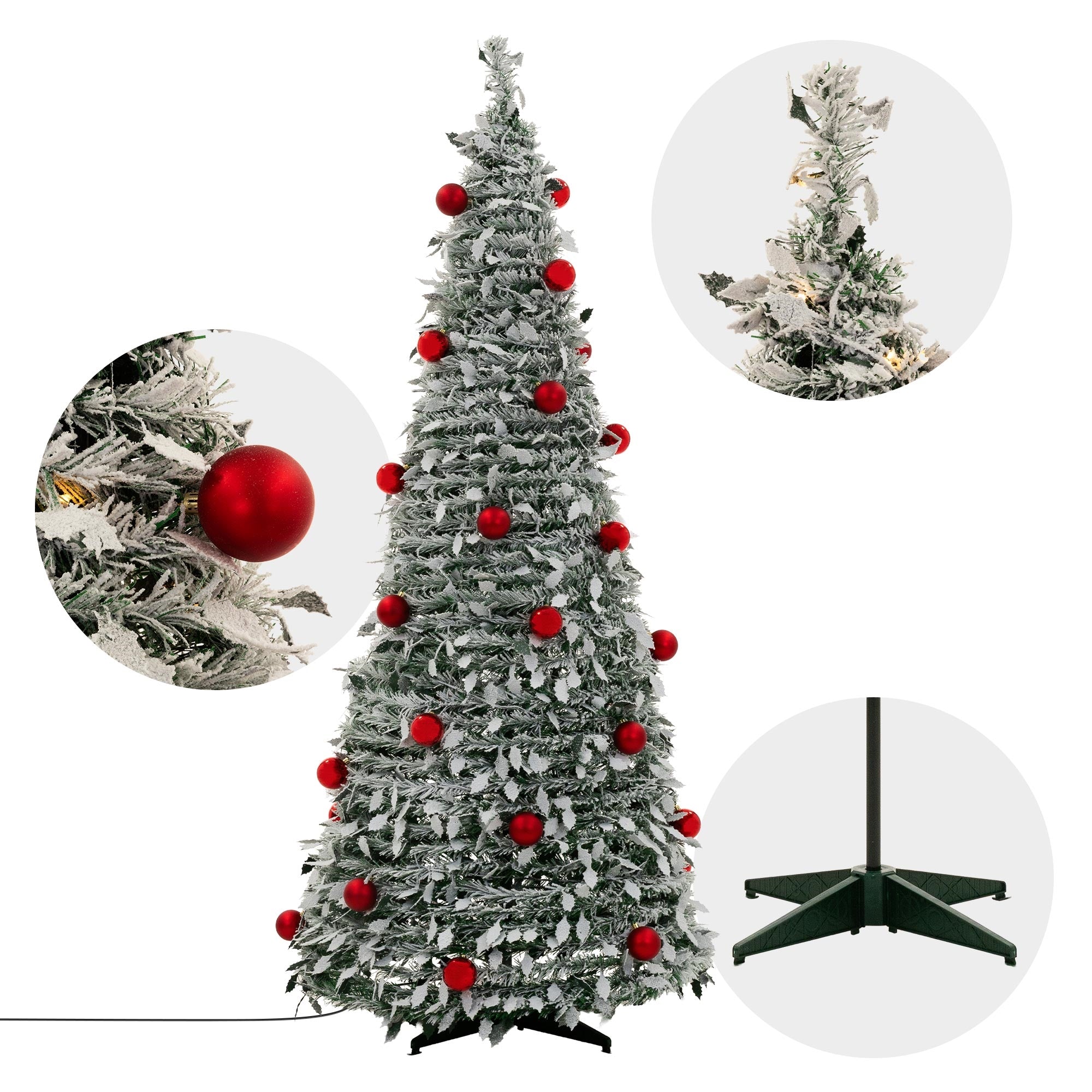 ECD Germany Sapin de Noël artificiel pop-up 180 cm LED