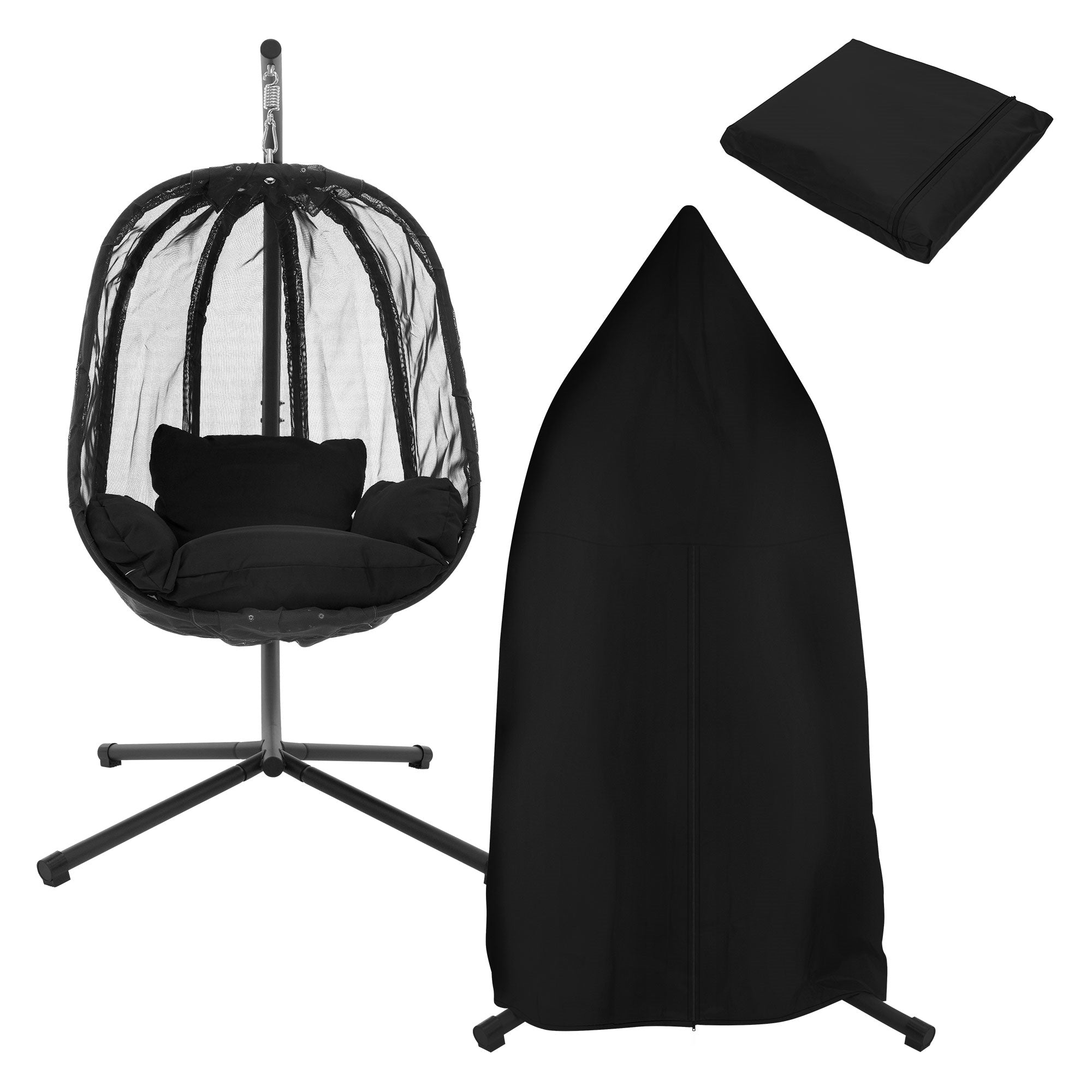ECD Germany Fauteuil suspendu gris 150 kg avec support