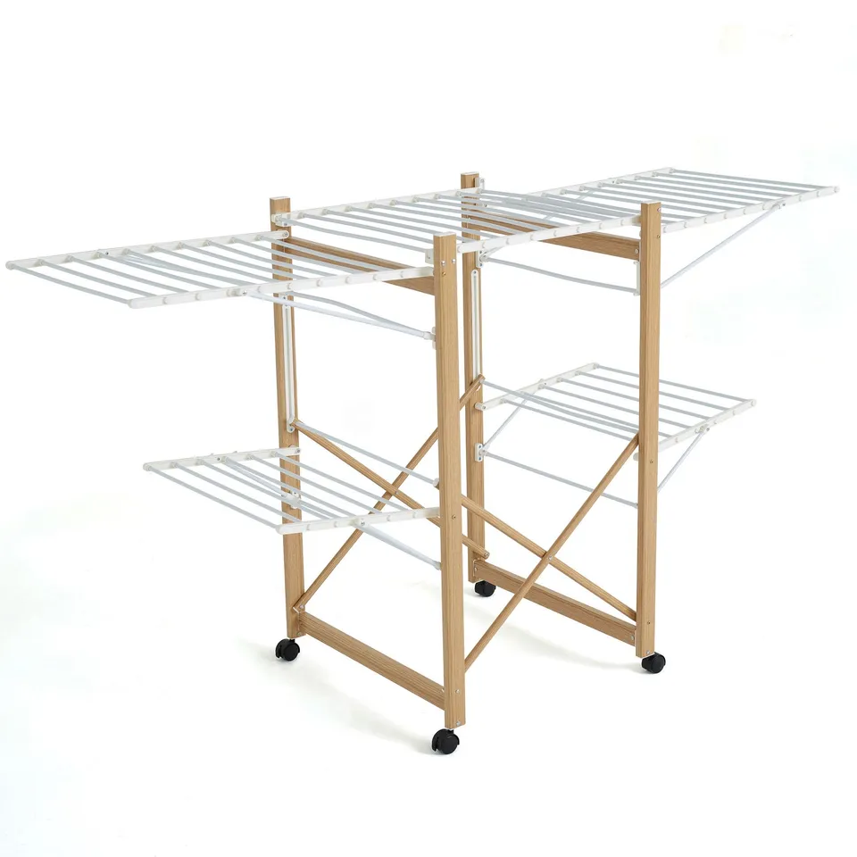 Red Deco Ushuaia séchoir linge 28m bois pliable roulettes