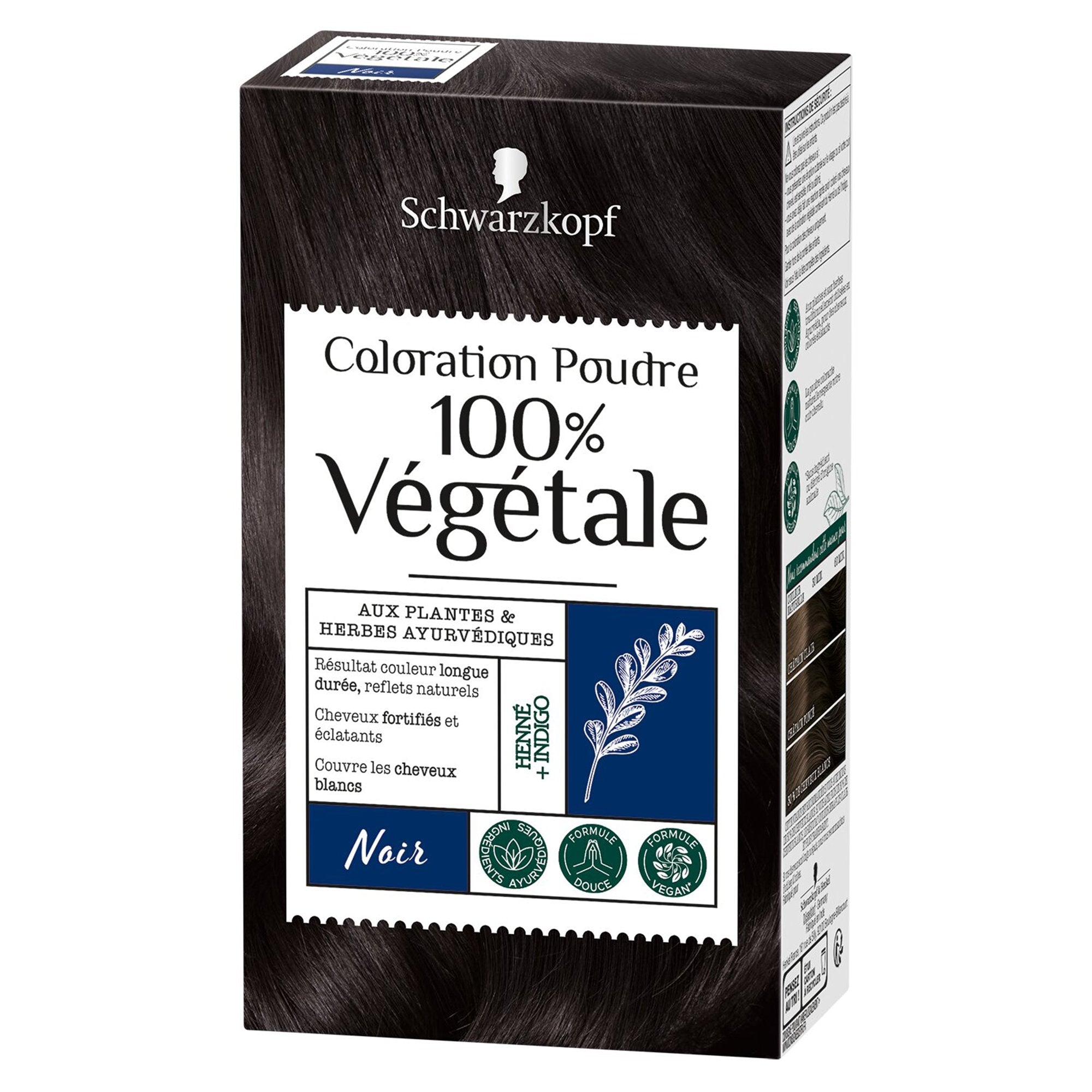 Stokomani coloration poudre végétale noire cheveux