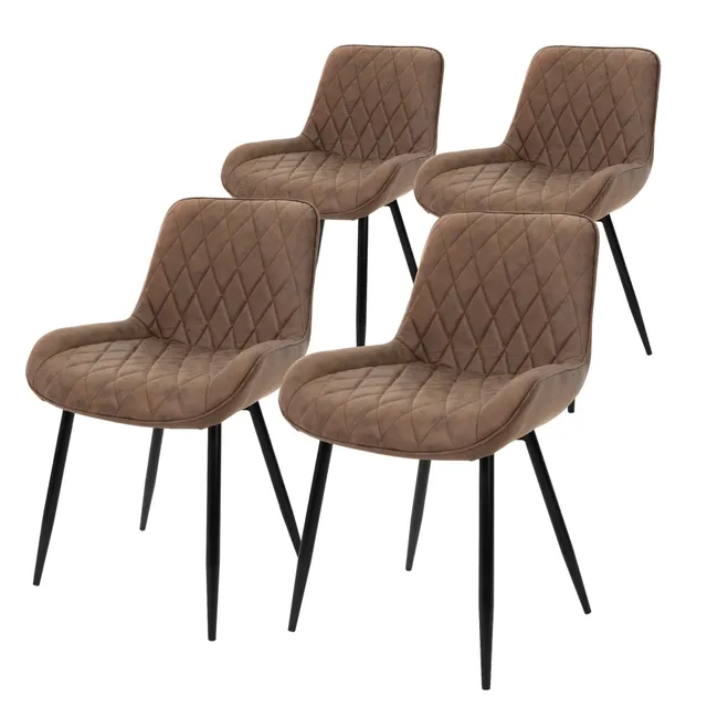 ECD Germany Möbel chaises salle à manger marron lot 4 simili