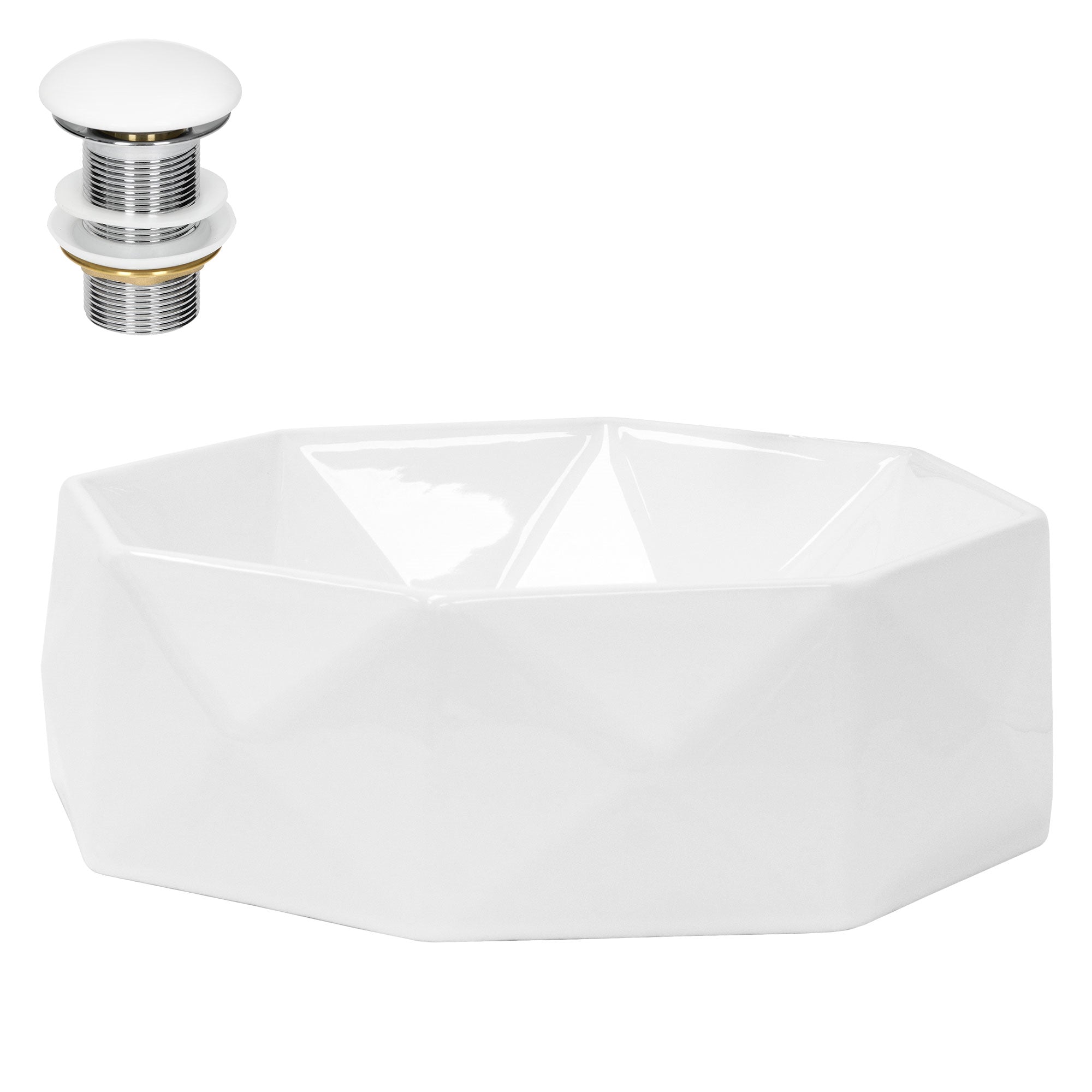 LuxeBath Diamant vasque à poser céramique blanc 420 mm