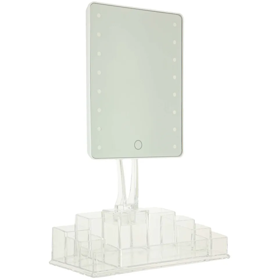 Stokomani miroir LED maquillage acrylique 37 cm rangement