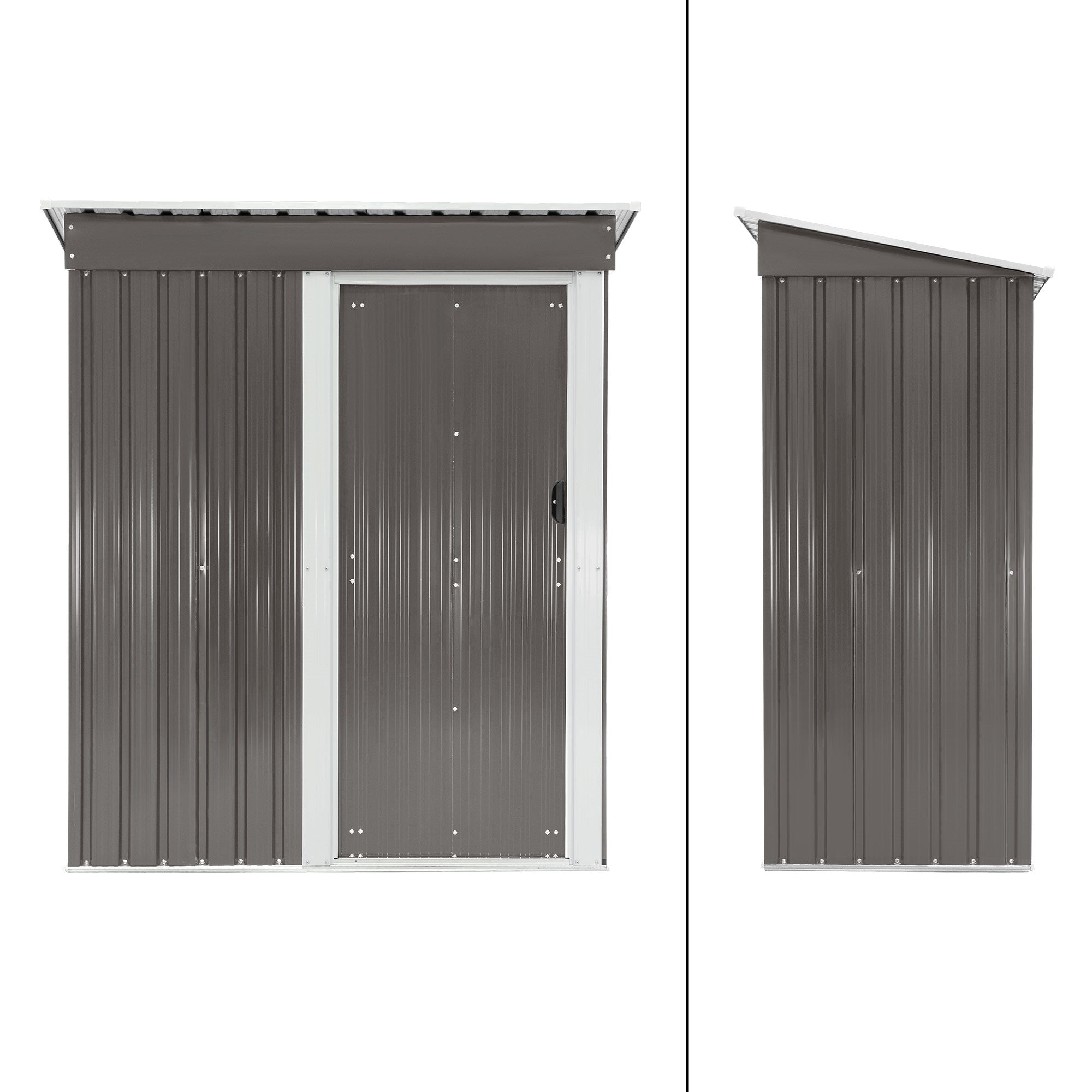 ECD Germany Garten abri jardin 150x184x76 cm métal gris clair