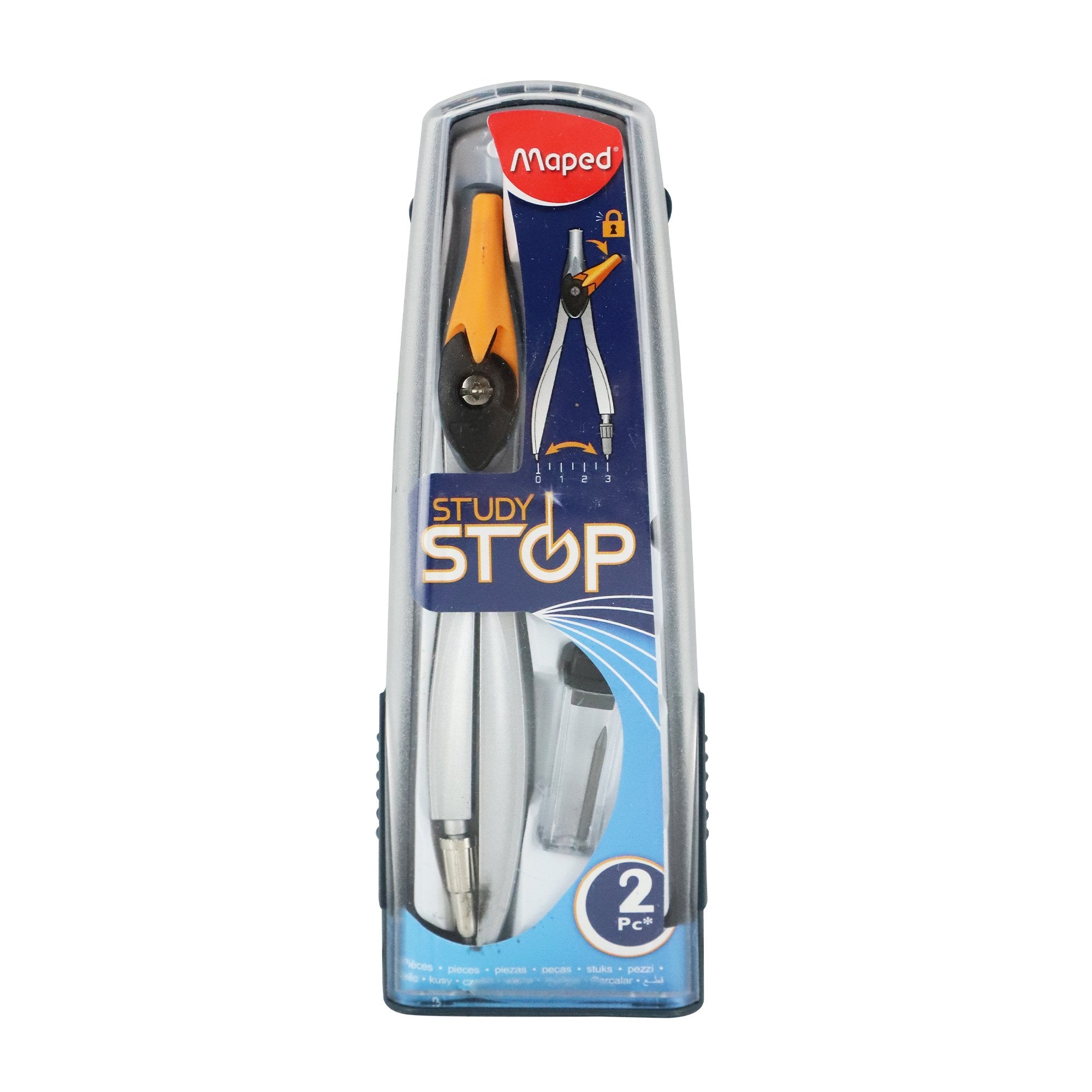 Maped Study Stop coffret compas à mine blocage sécurisé