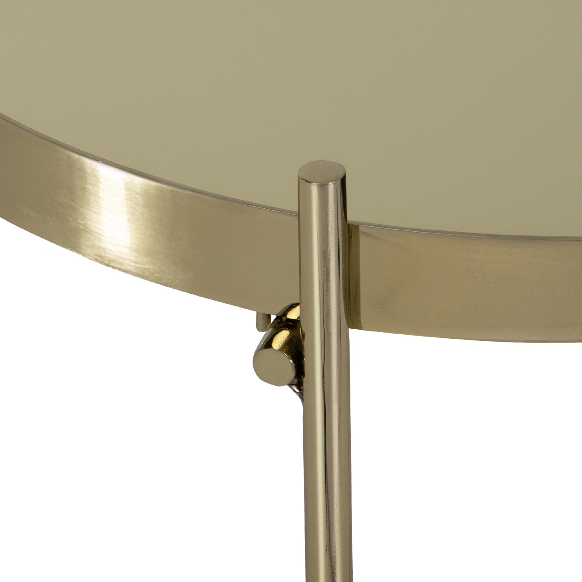 ECD Germany Möbel Table d’appoint verre laiton 43x45 cm