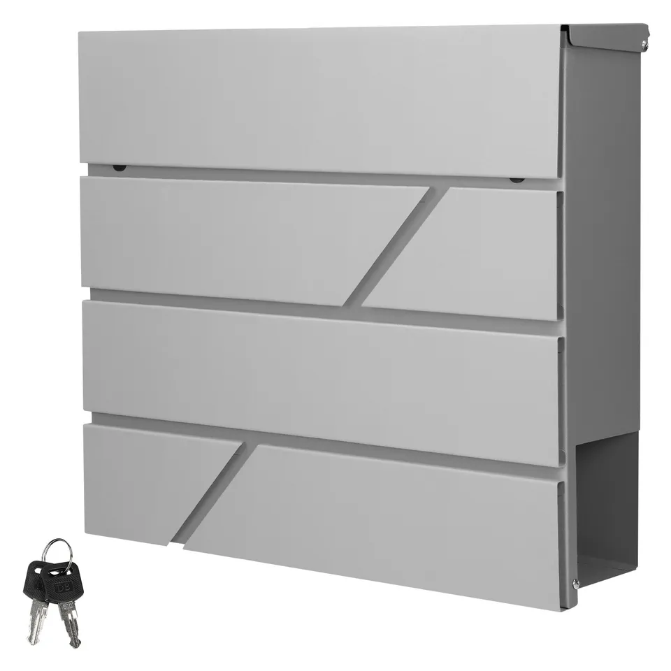 ECD Germany Bauen & Renovieren boîte aux lettres gris clair 37x11x37 cm