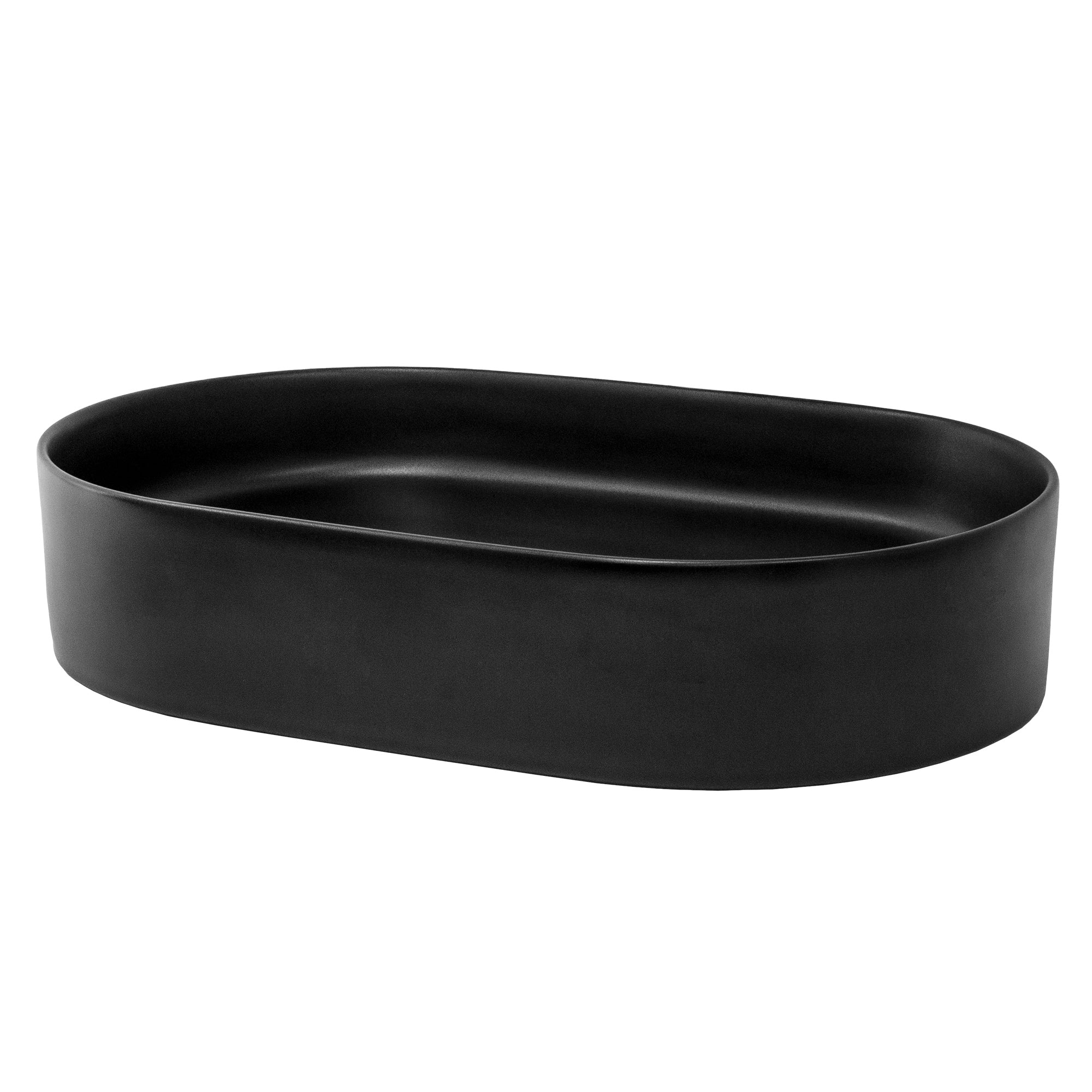 ECD Germany LuxeBath vasque à poser ovale céramique 605 mm noir