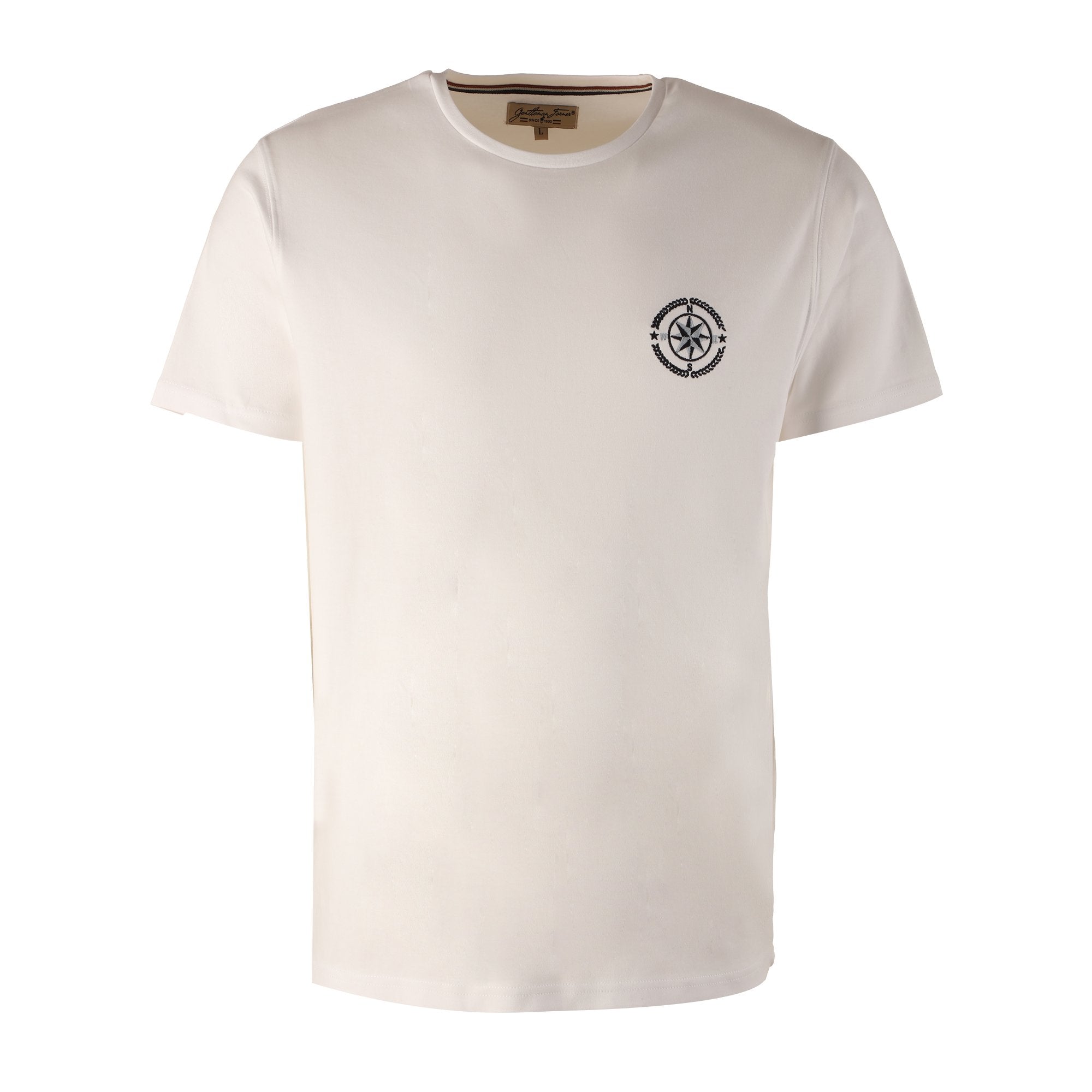 Tee-shirt col rond Blanc homme haut manches courtes