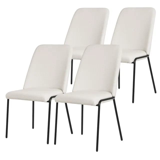 ECD Germany Möbel chaises salle à manger beige lot 4 tissu