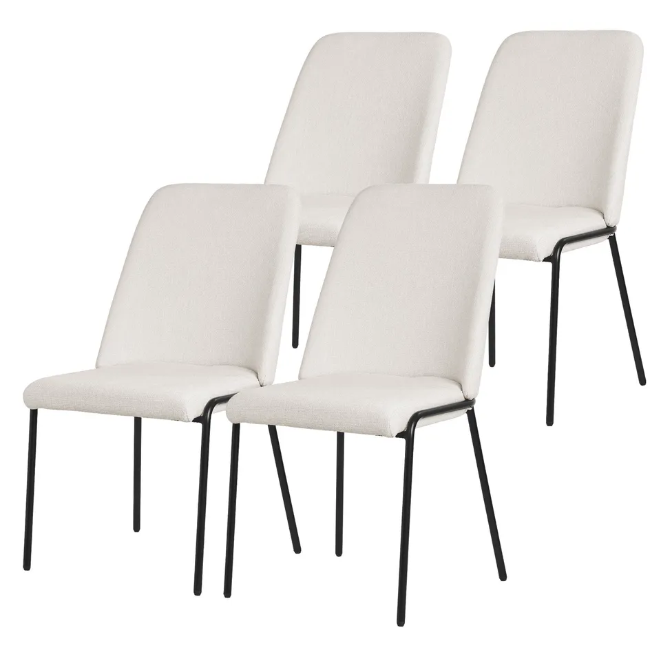ECD Germany Möbel chaises salle à manger beige lot 4 tissu