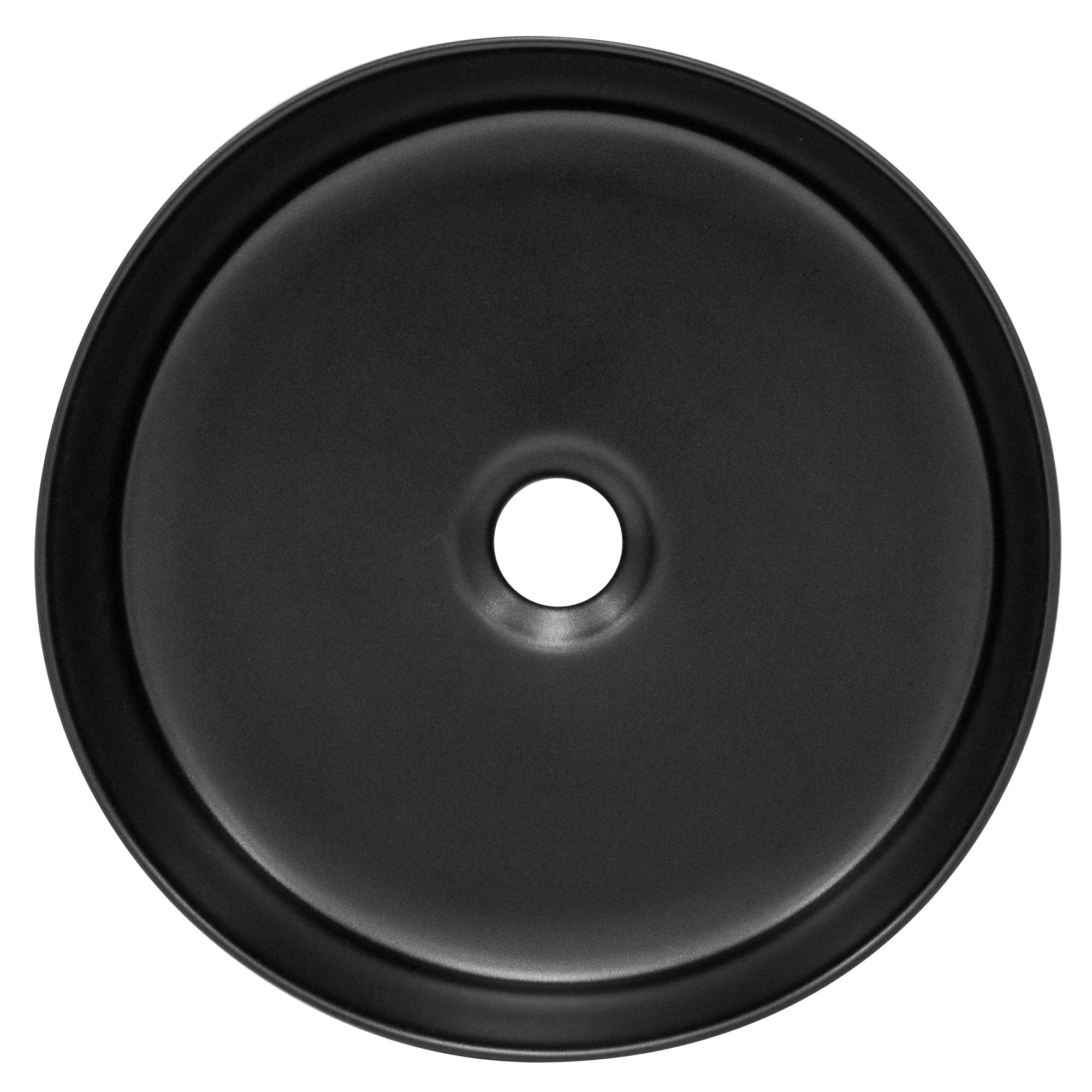 ECD LuxeBath lavabo rond céramique noir Ø36cm avec bonde