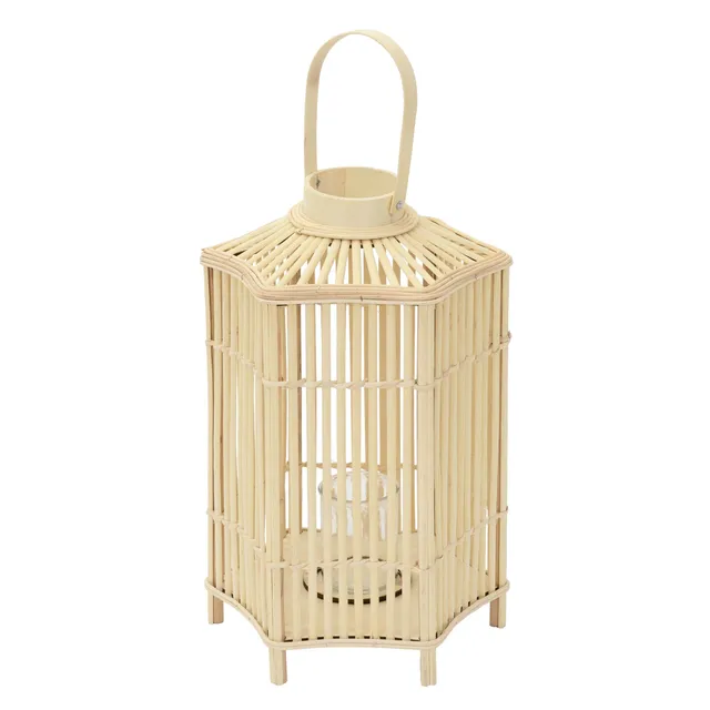ECD Germany Garten lanterne bambou 60 cm bois tressé