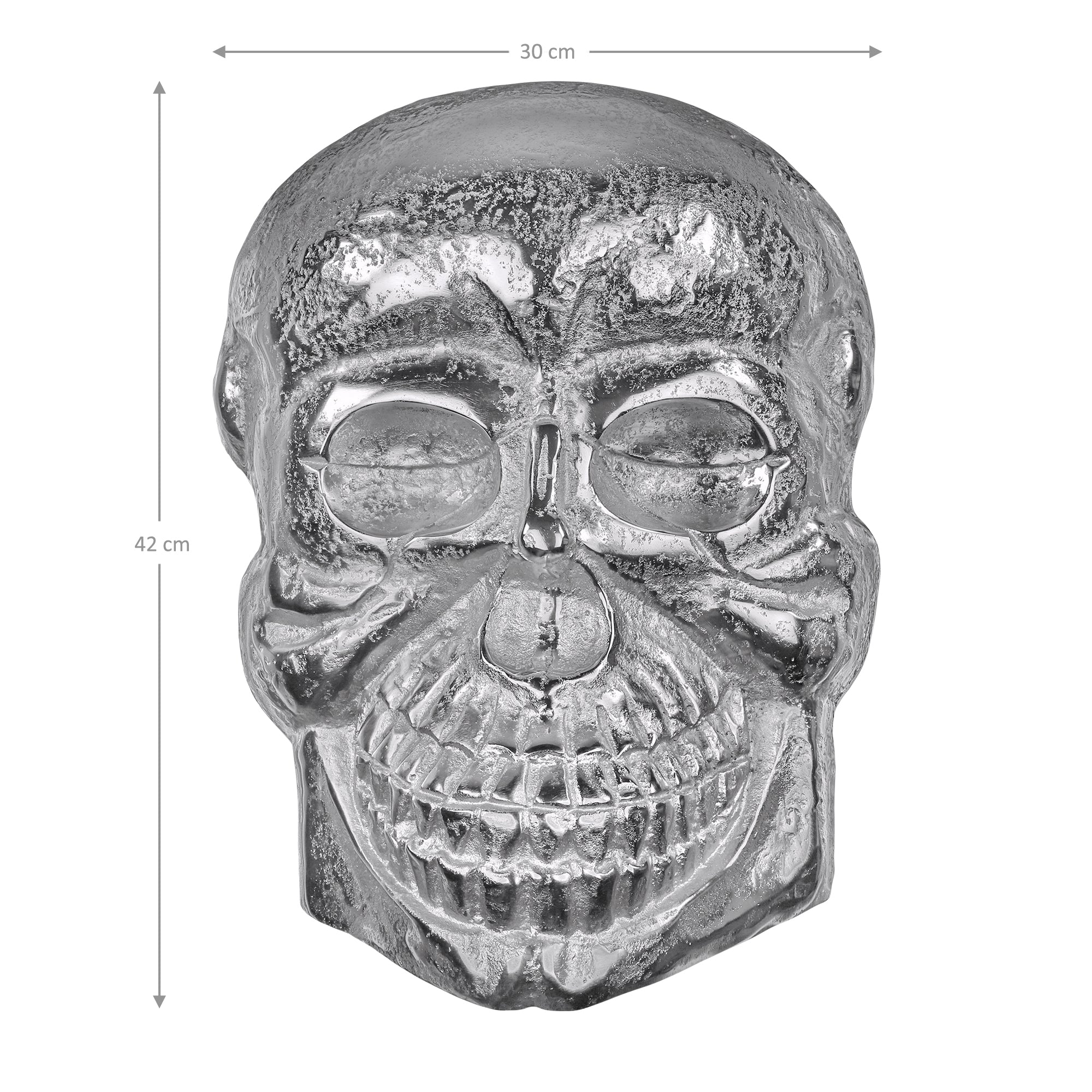 ECD Germany Haus Wohnen skull argent 42x30 cm aluminium mural