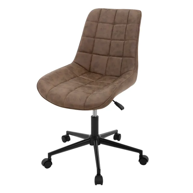 ML-Design Chaise bureau à roulettes marron simili cuir