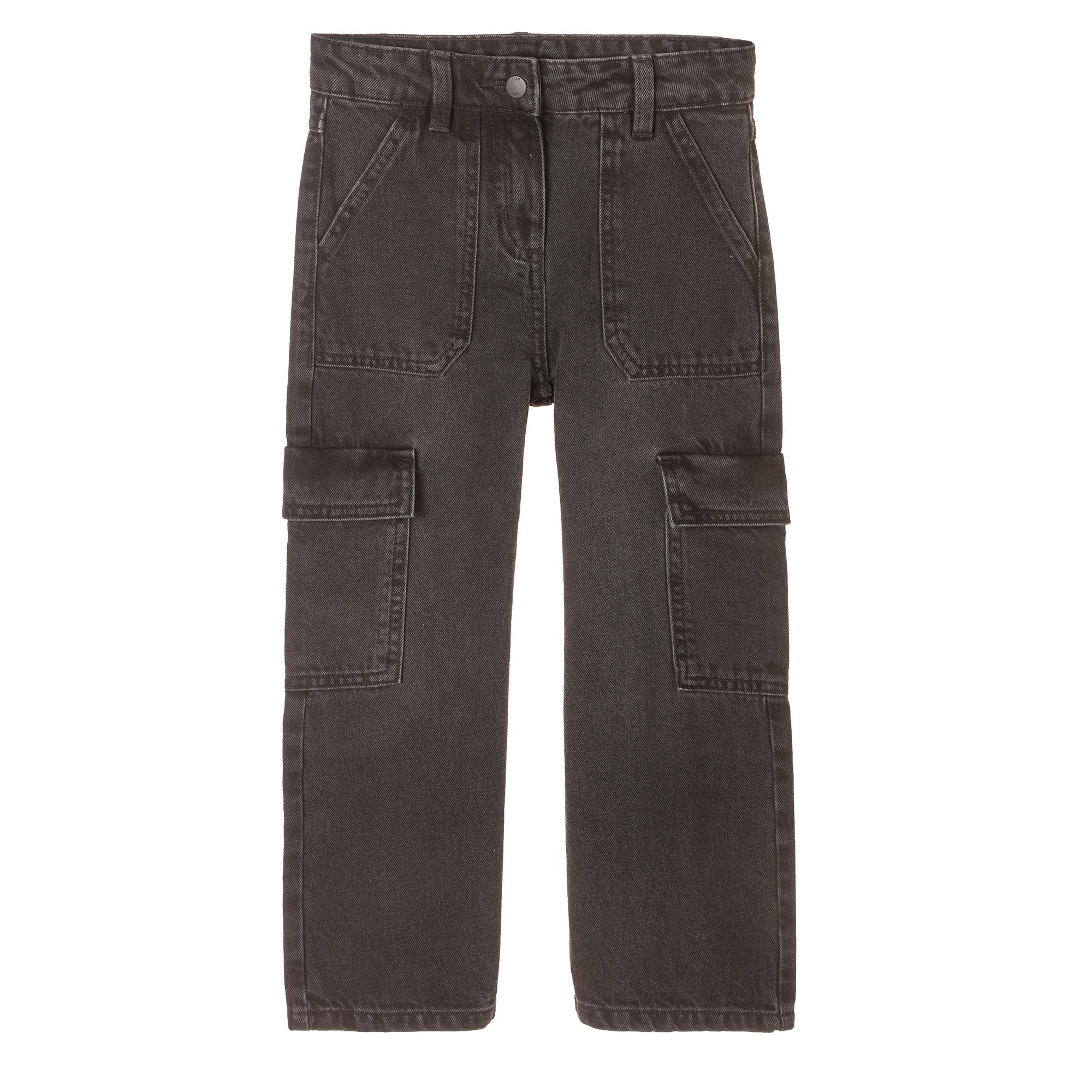 Jean cargo noir enfant mode 03A à 12A poches