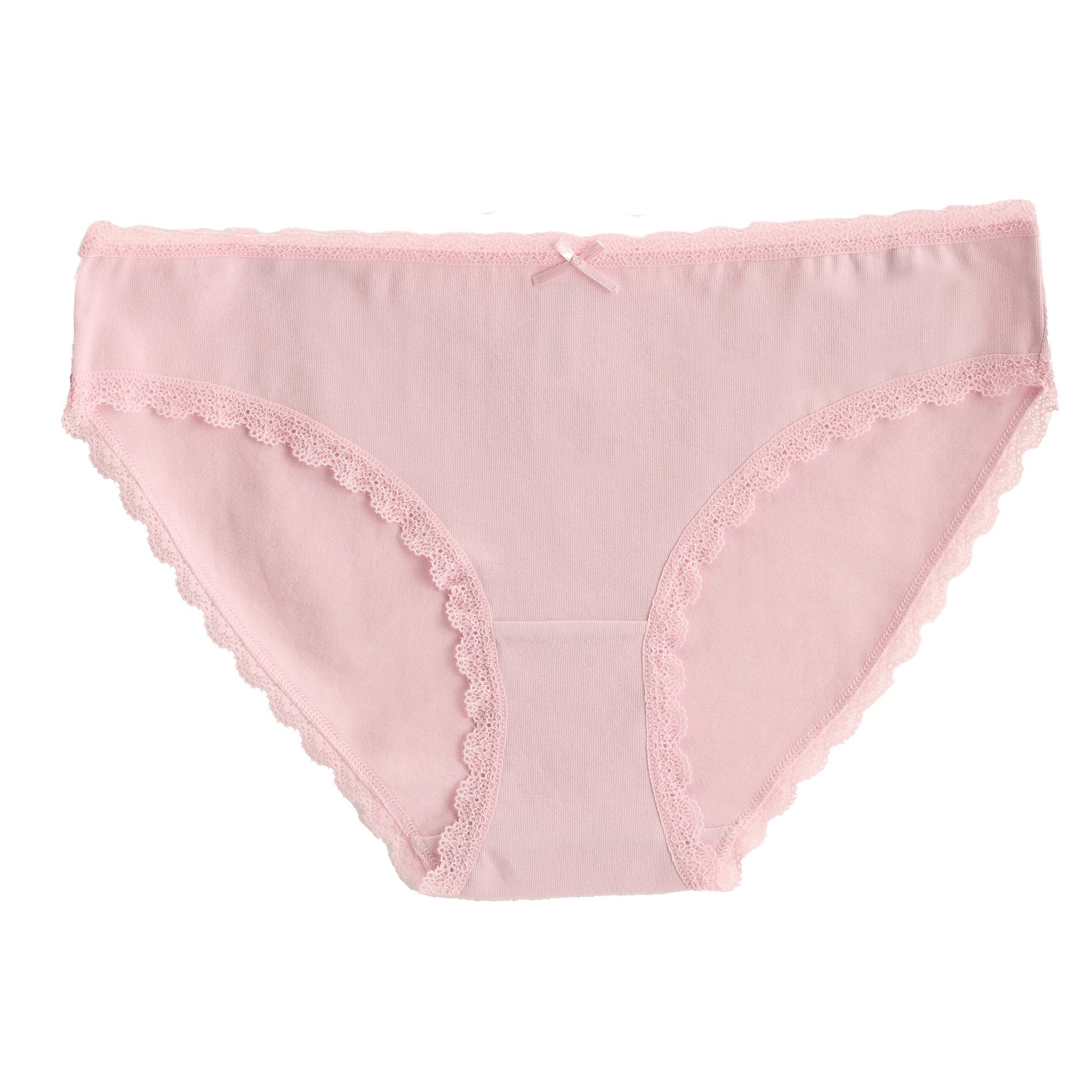Stokomani Mode 3 slips femme Rose unis chiné dentelle