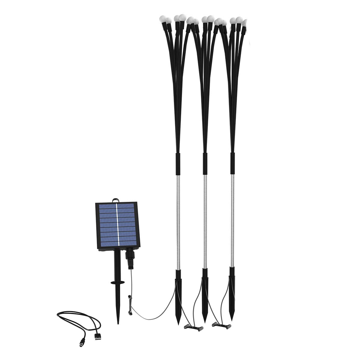 Red Deco Lyra Family X3 lot 3 torches solaires H70cm blanc chaud