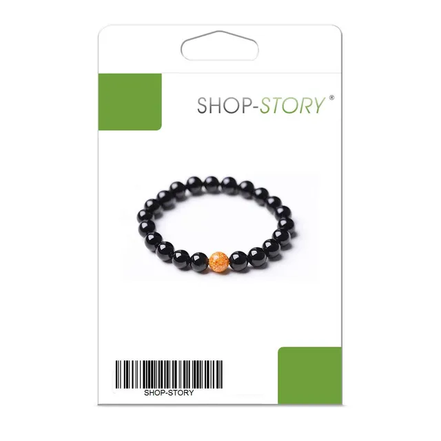 Shop-Story Lifestyle Bracelet perles onyx noir perle pailletée