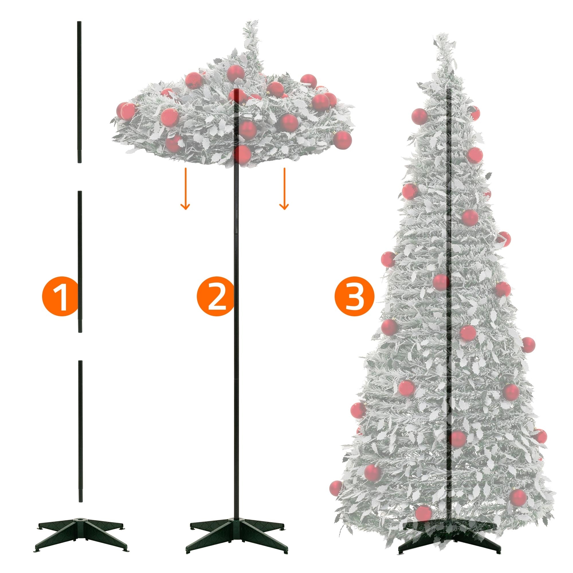 ECD Germany Sapin de Noël artificiel pop-up 180 cm LED