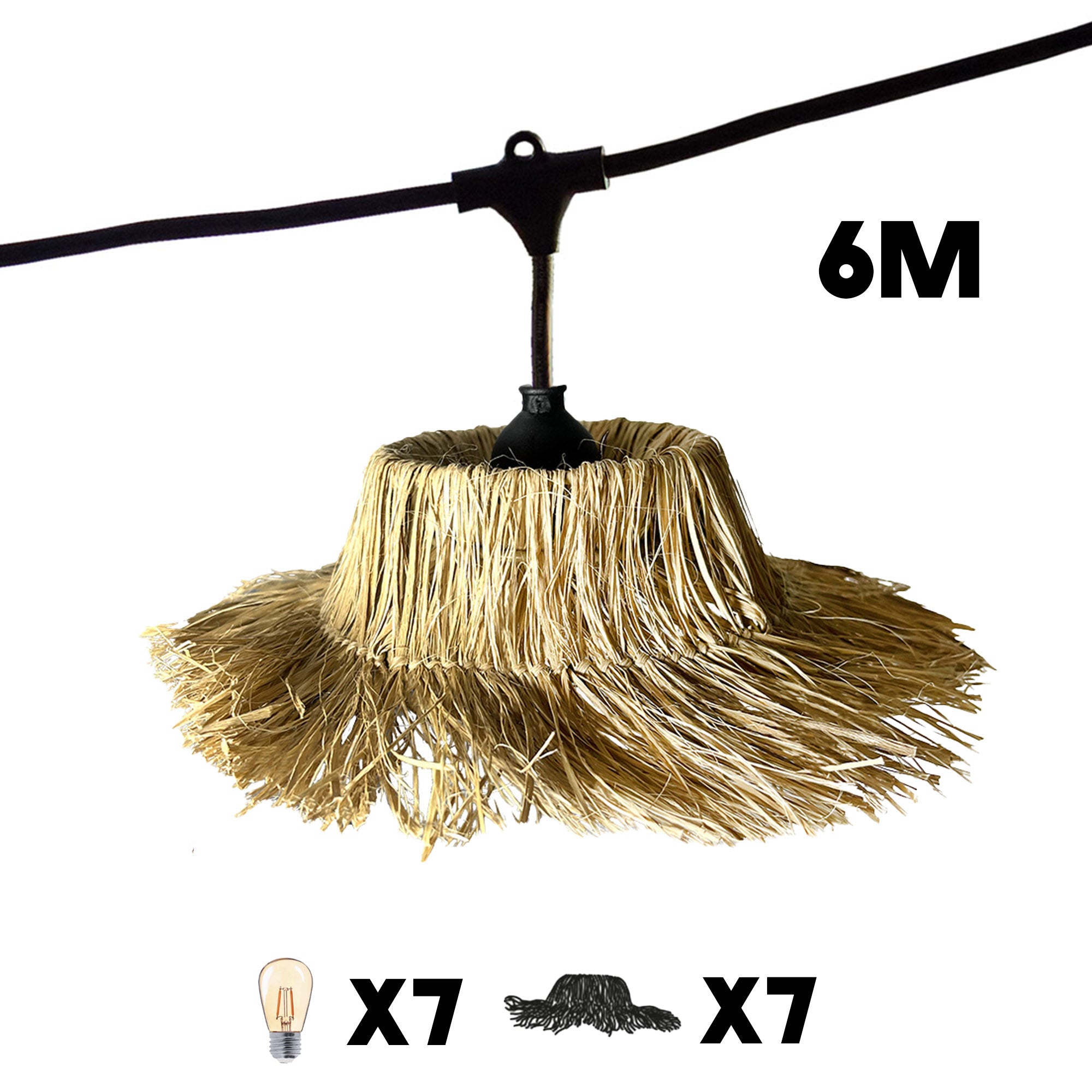 Red Deco Tahiti guirlande raccordable 6m 7 LED E27