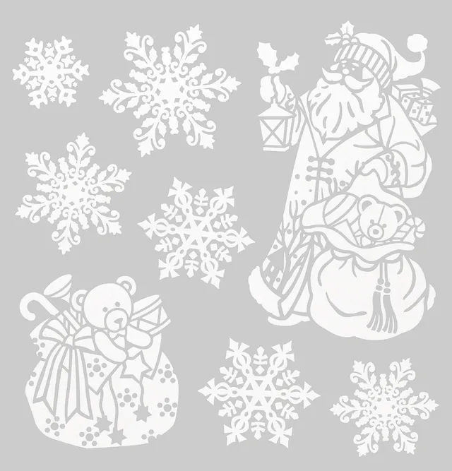 Stokomani Fêtes et cérémonies stickers Noël vitre paillettes 30,5x31,5 cm