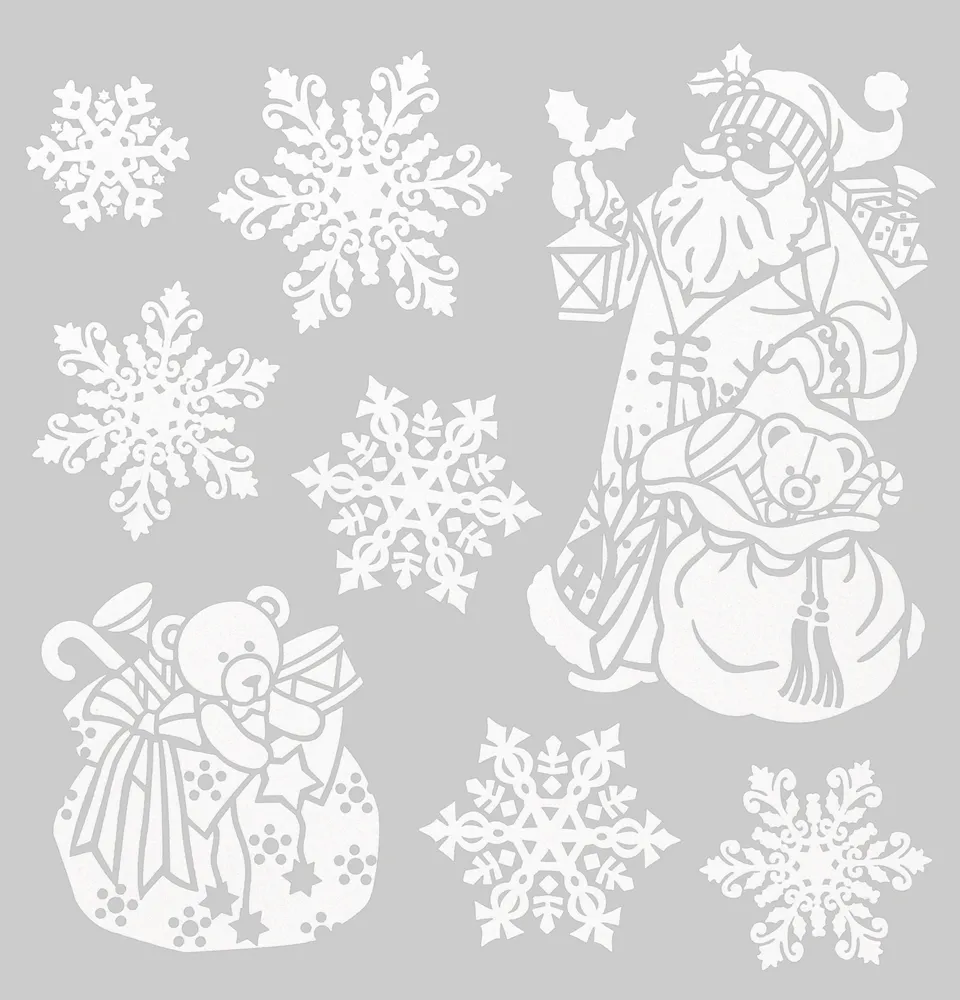Stokomani Fêtes et cérémonies stickers Noël vitre paillettes 30,5x31,5 cm
